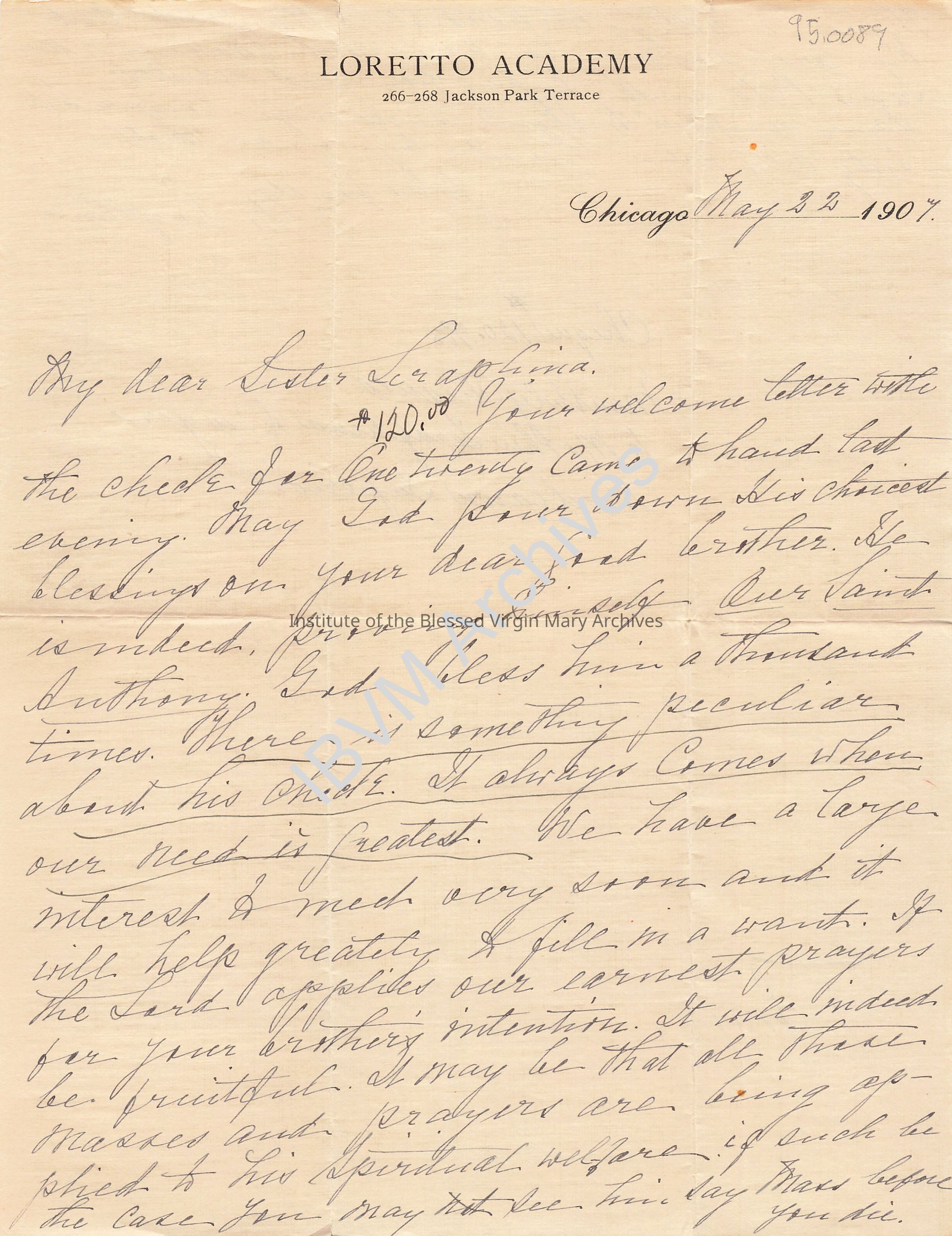 Letter from Mother Seraphina Dwyer: PDF, Watermarked