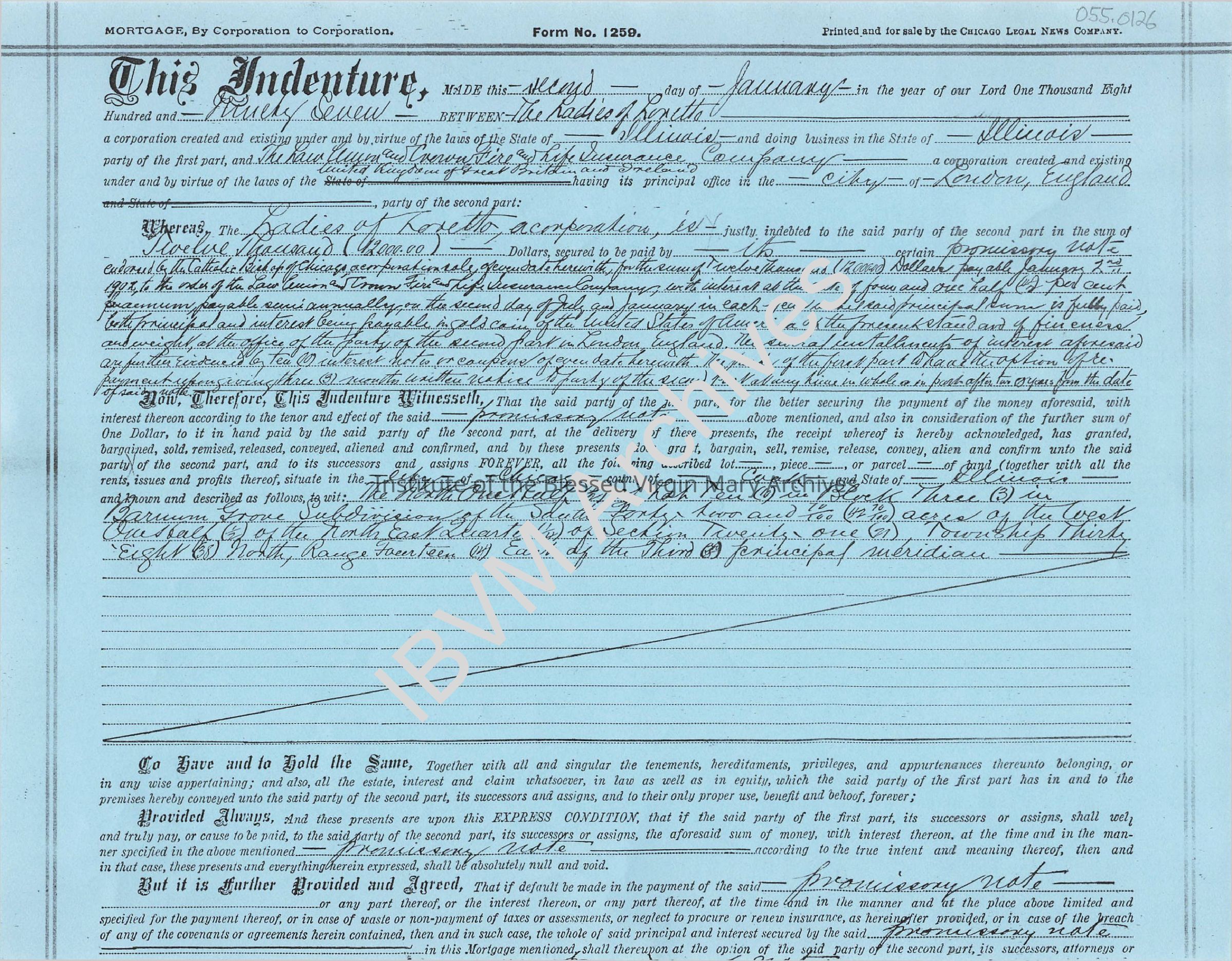 Ladies of Loretto Mortgage Document: PDF, Watermarked