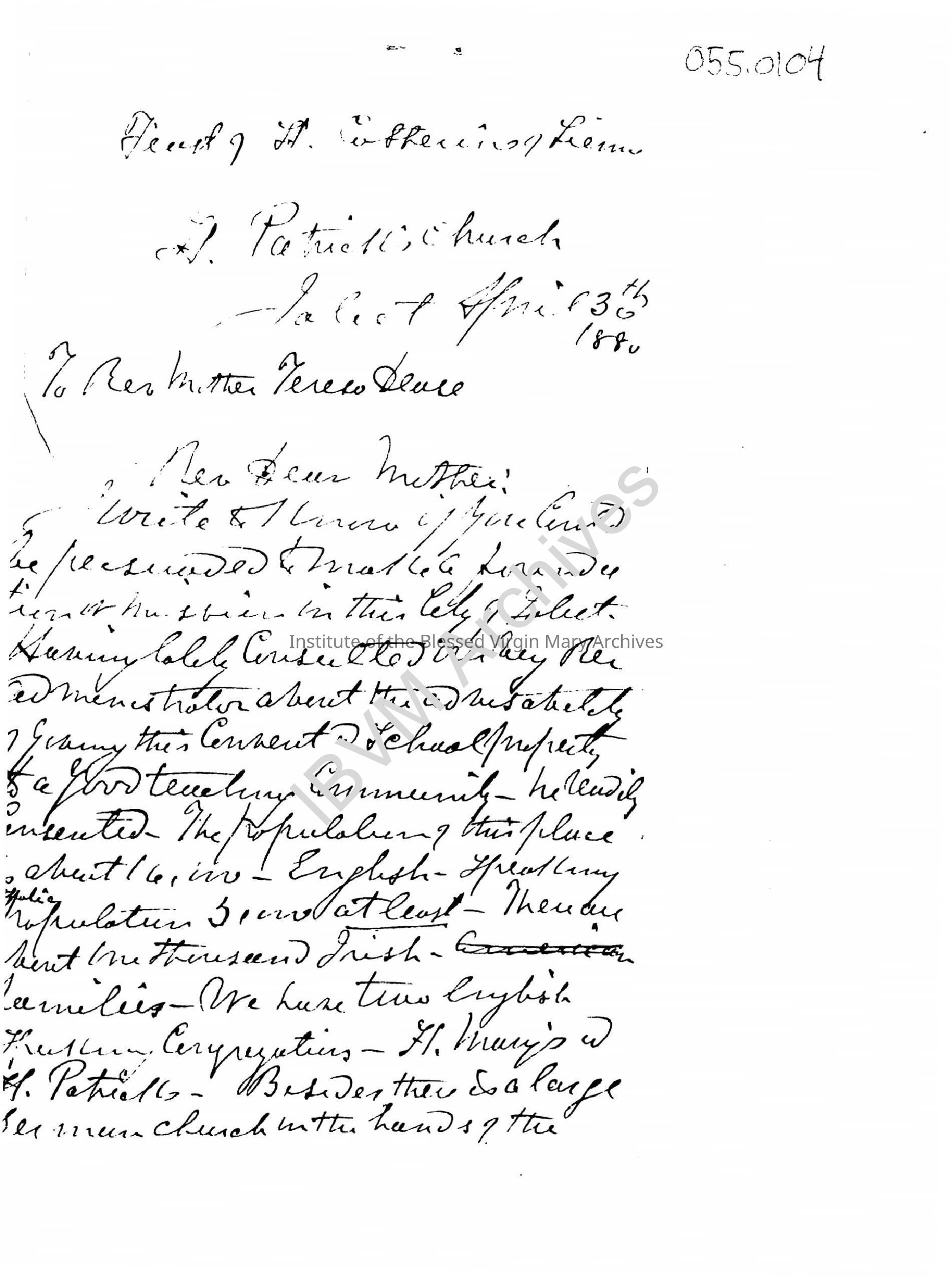 Letter from Reverend W. H. Power: PDF, Watermarked