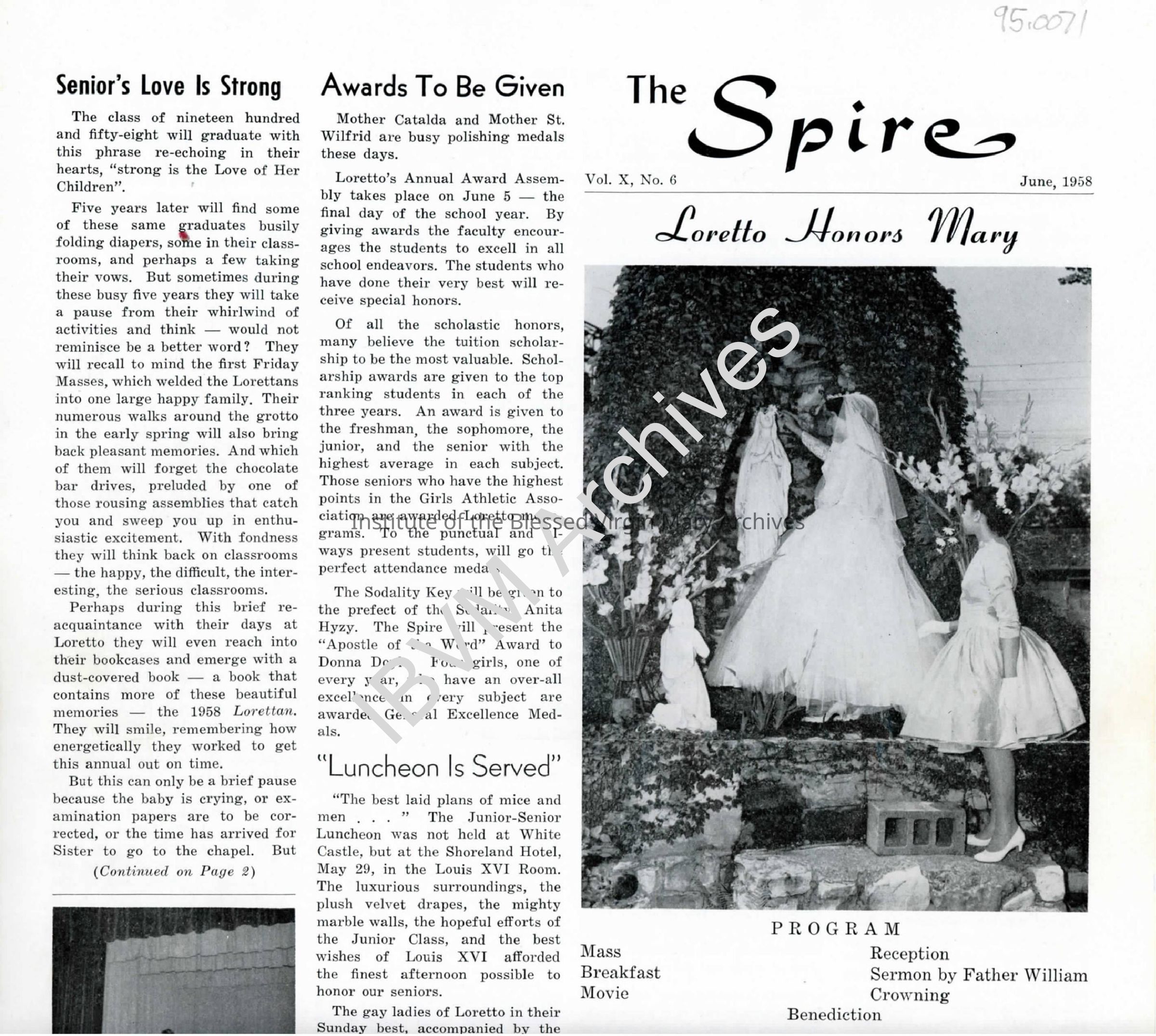 The Spire, Volume X No. 6, 1958: PDF, Watermarked