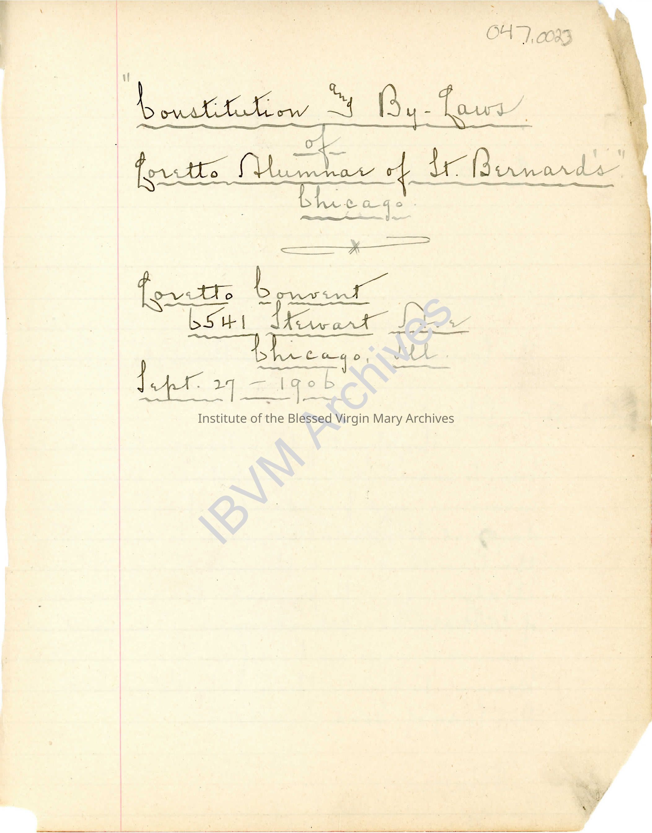 Loretto Alumnae of St. Bernard’s Chicago Constitution: PDF, Watermarked