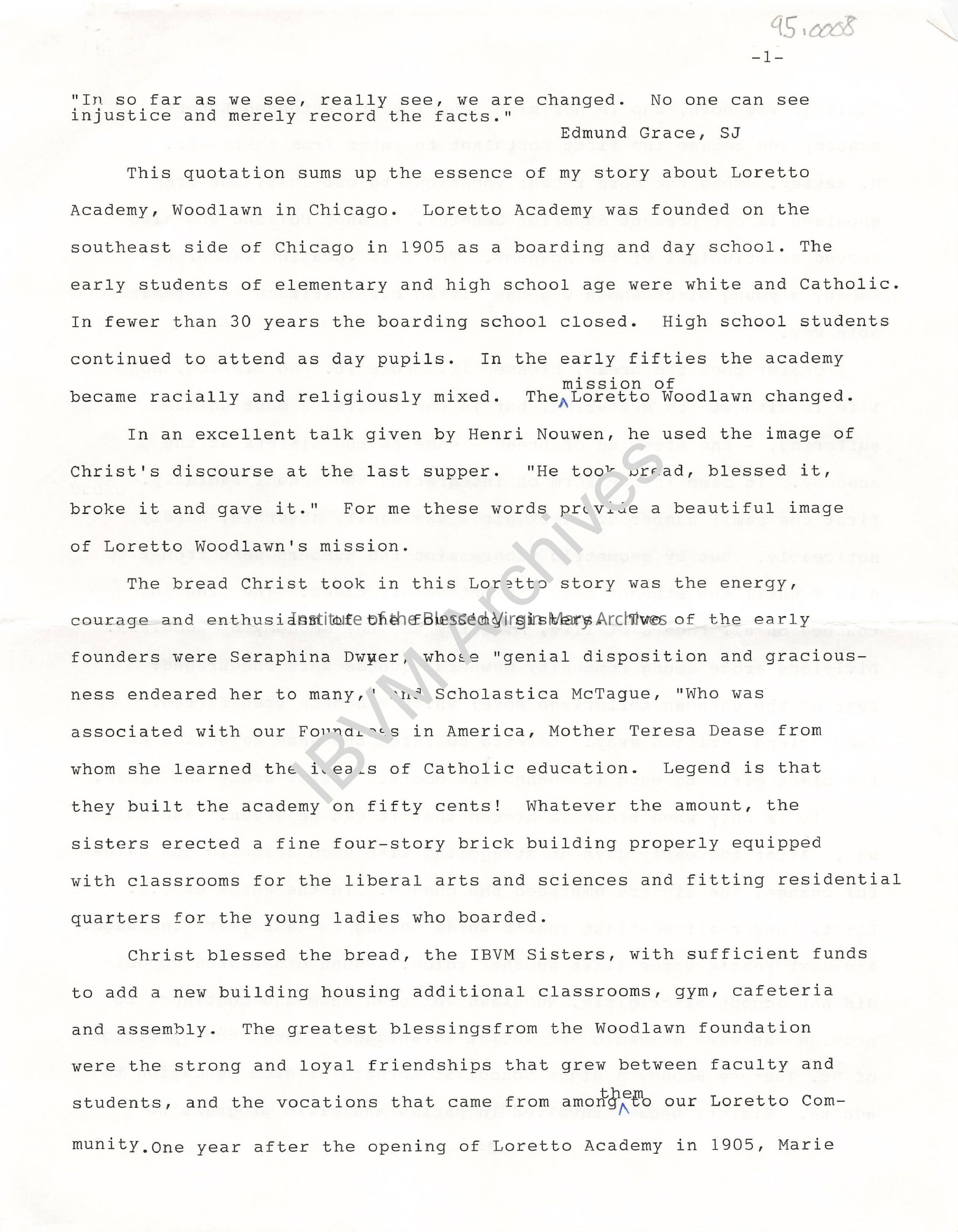 Loretto Academy Essay: PDF, Watermarked