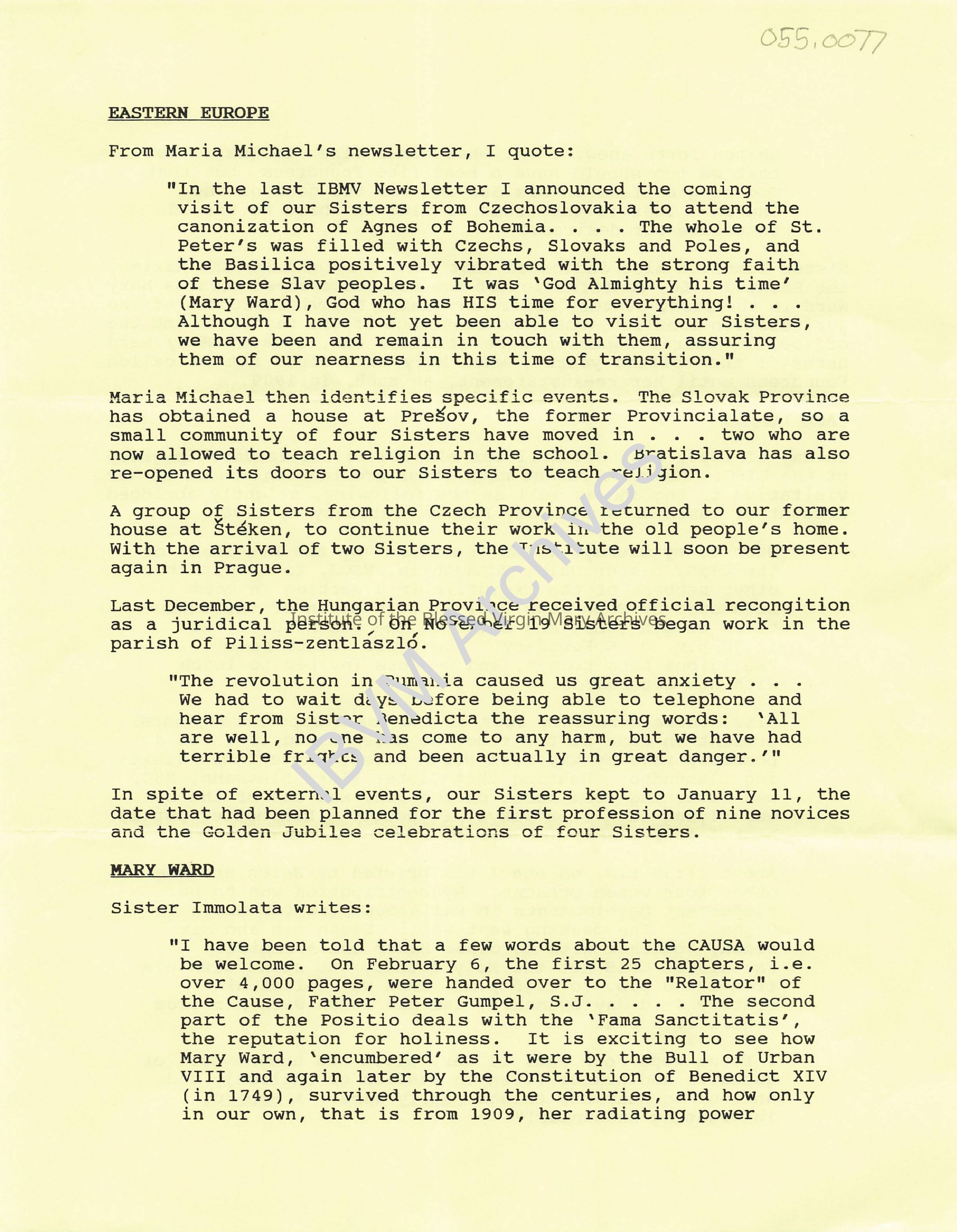Compilation of IBVM News Articles: PDF, Watermarked