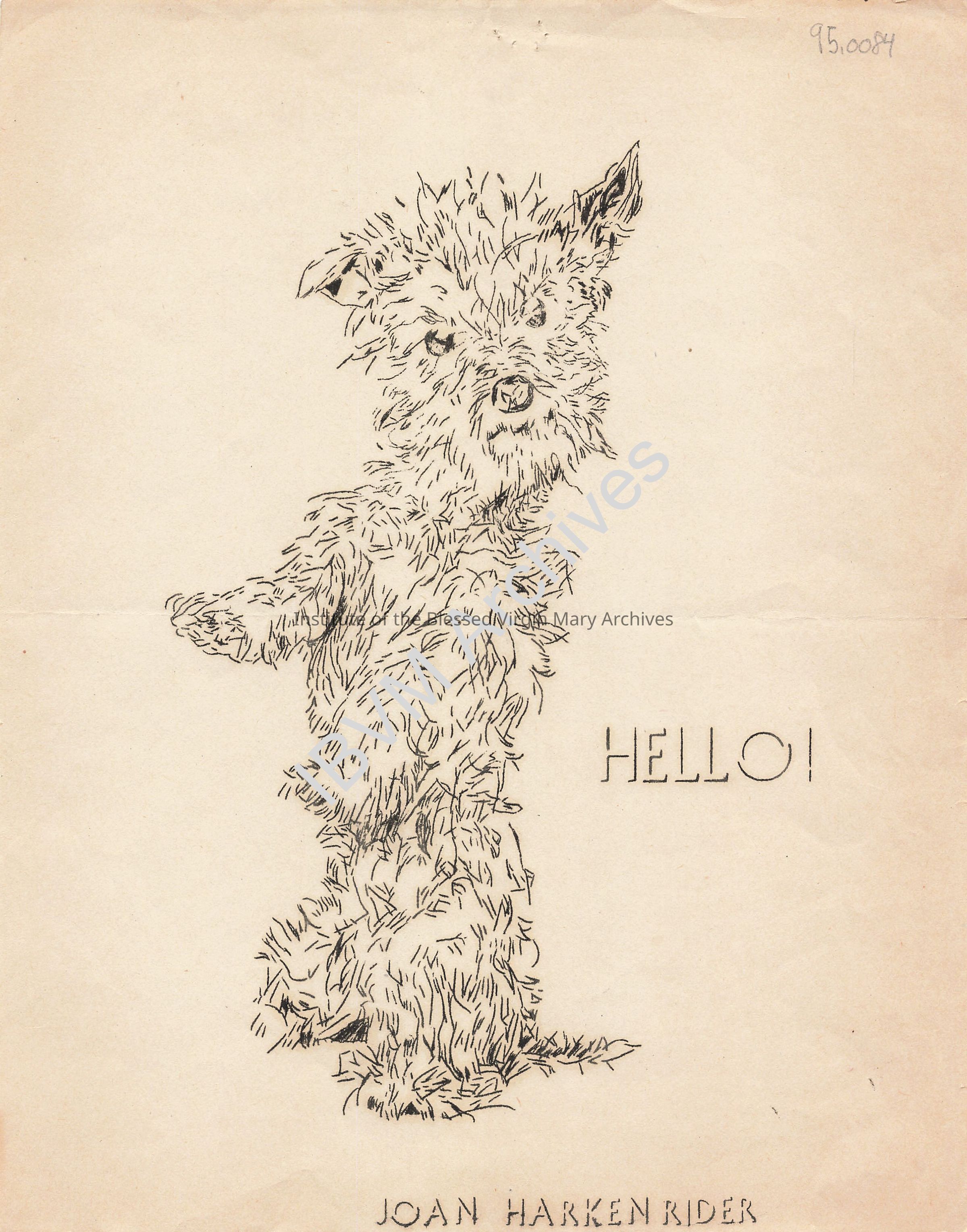 Drawing by Joan Harkenrider: PDF, Watermarked