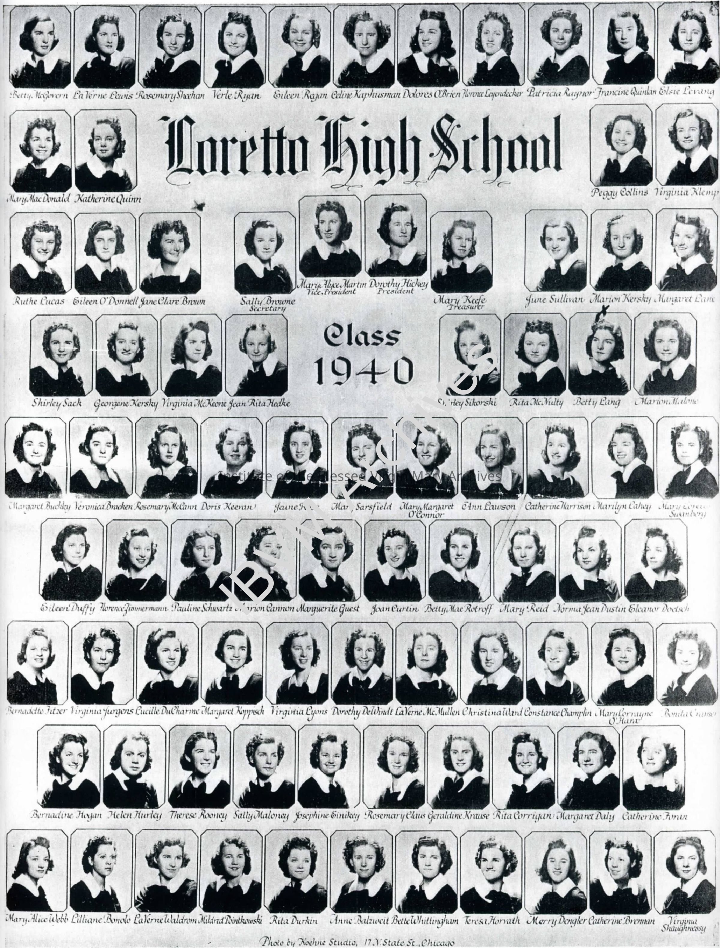Loretto High School Class of 1940: PDF, Watermarked
