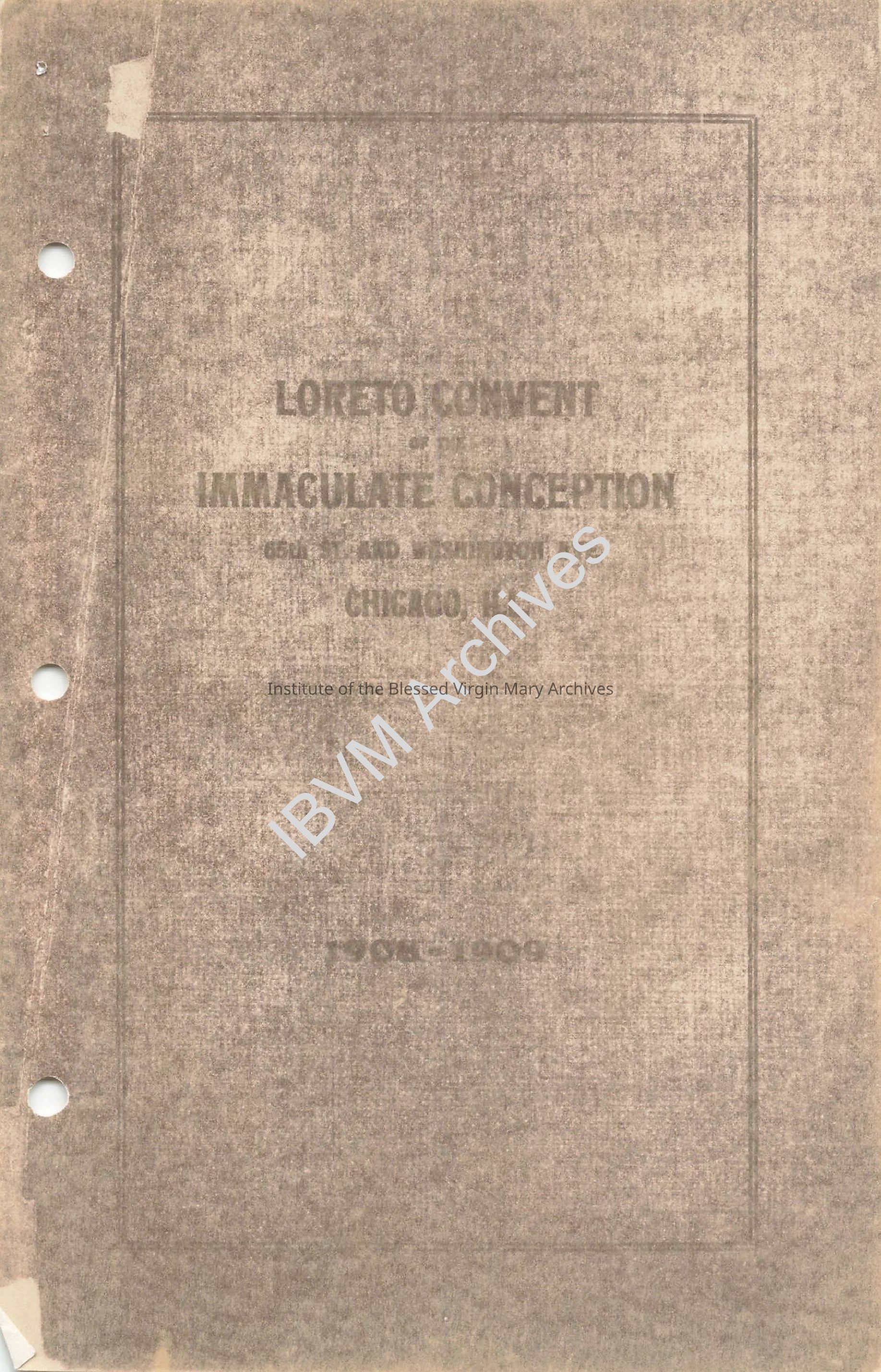 Loretto Convent of the Immaculate Conception Handbook, 1908 - 1909: PDF, Watermarked