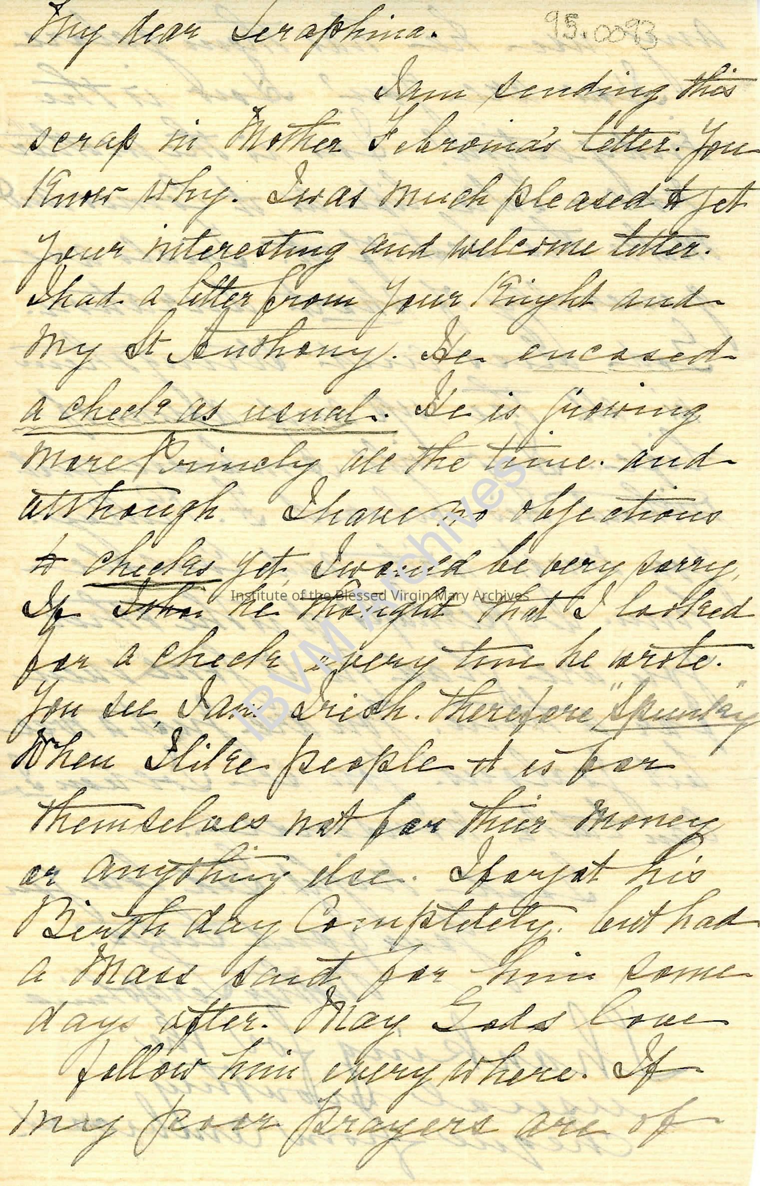 Letter from Mother Seraphina Dwyer: PDF, Watermarked