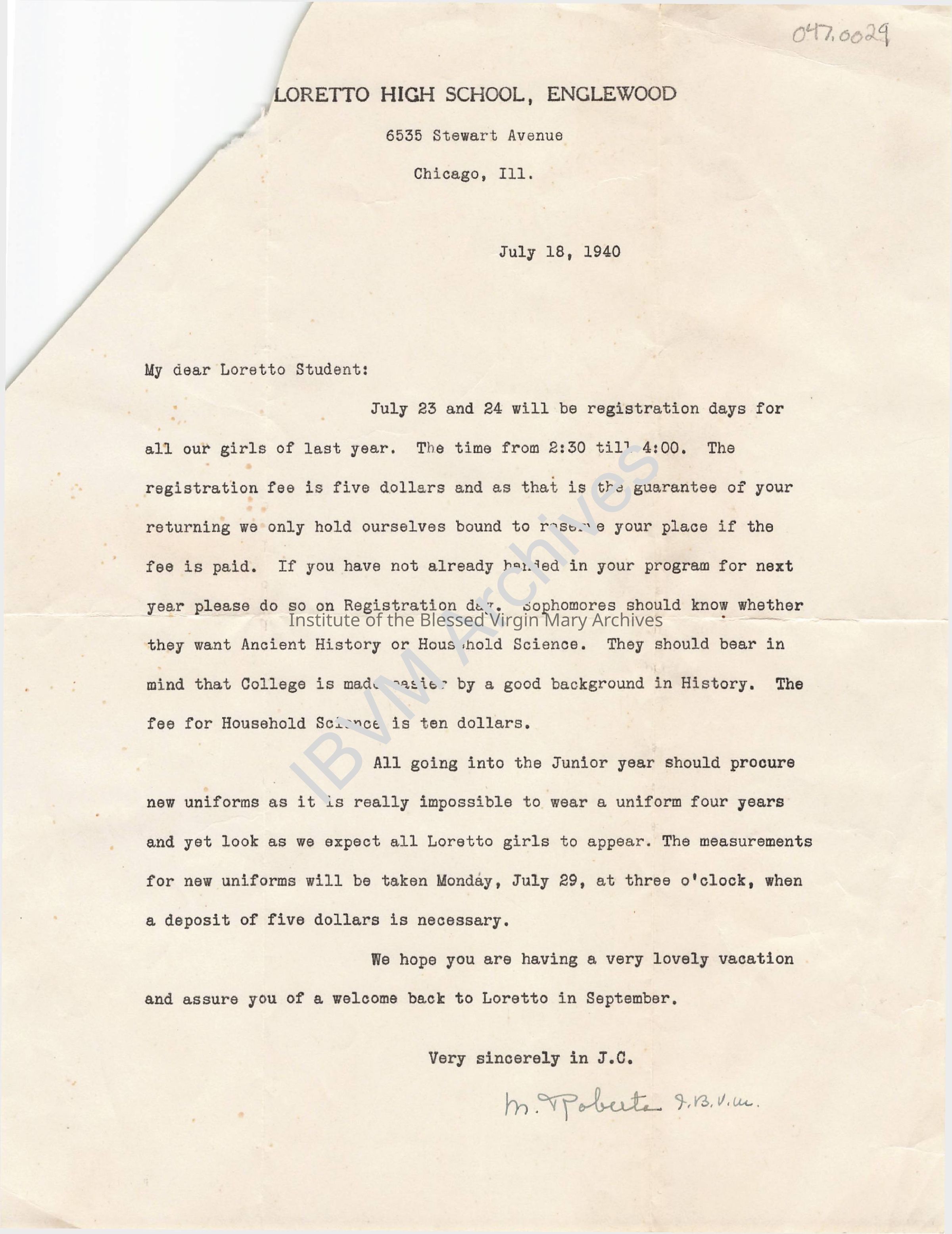 Loretto High School Students Letter: PDF, Watermarked
