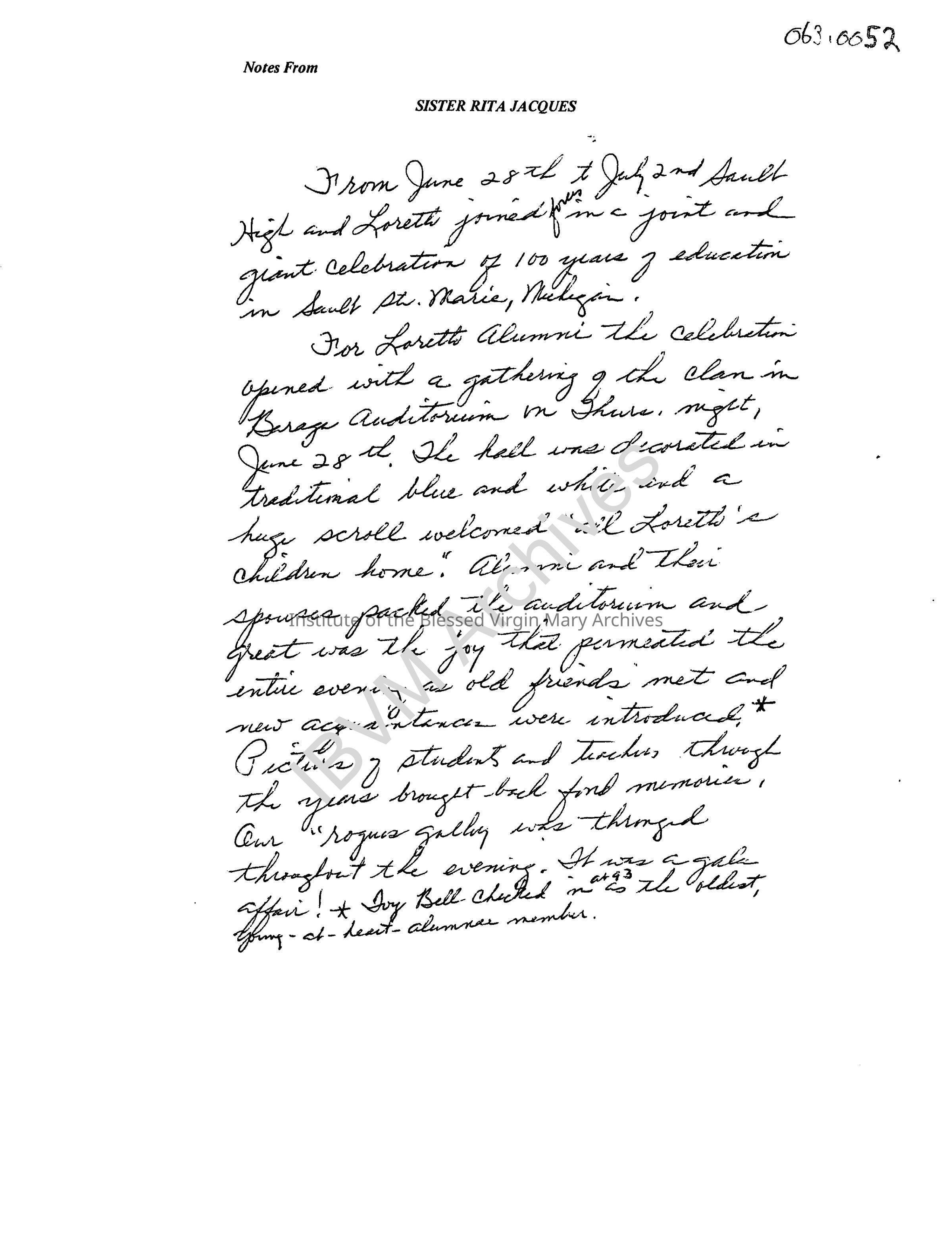 Notes from Sister Rita Jaques: PDF, Watermarked