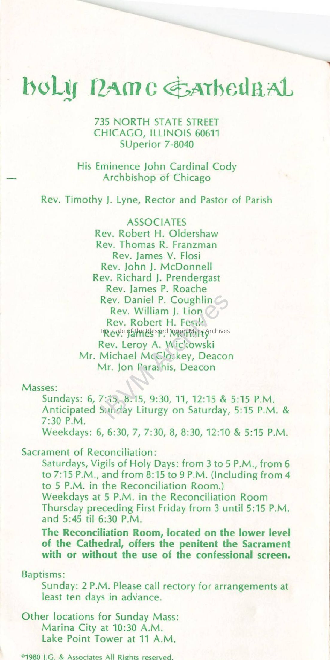 Holy Name Cathedral Pamphlet: PDF, Watermarked
