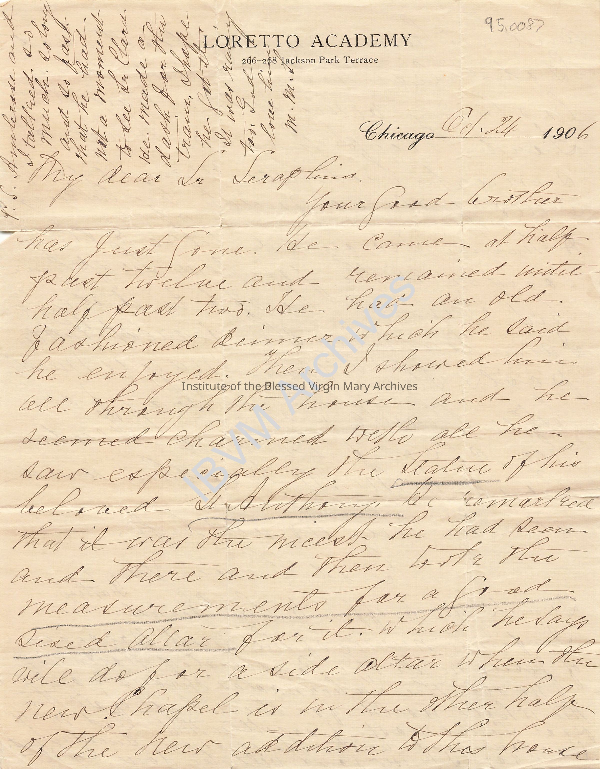 Letter from Mother Seraphina Dwyer: PDF, Watermarked
