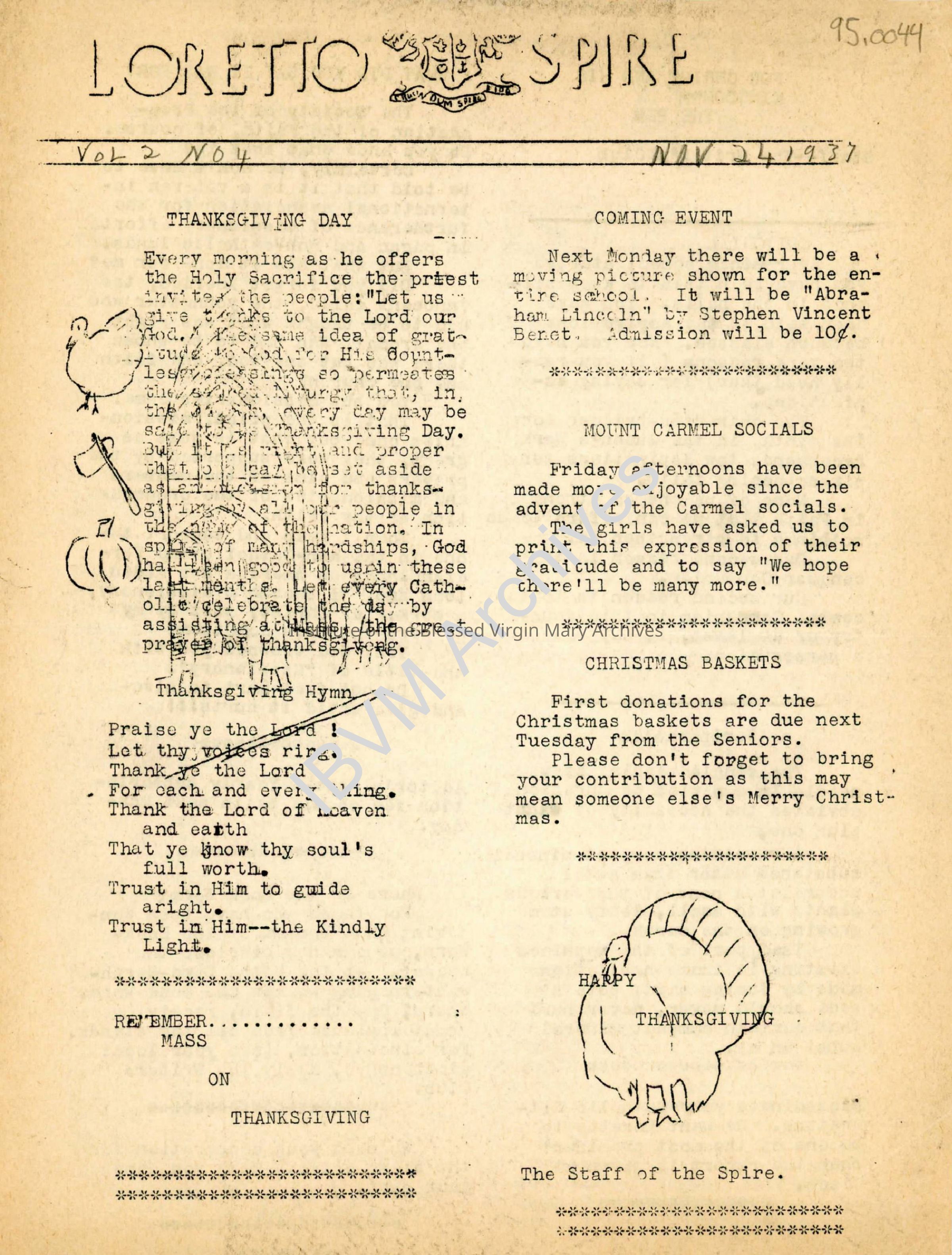 Loretto Spire, Volume 2 No. 4, 1937: PDF, Watermarked