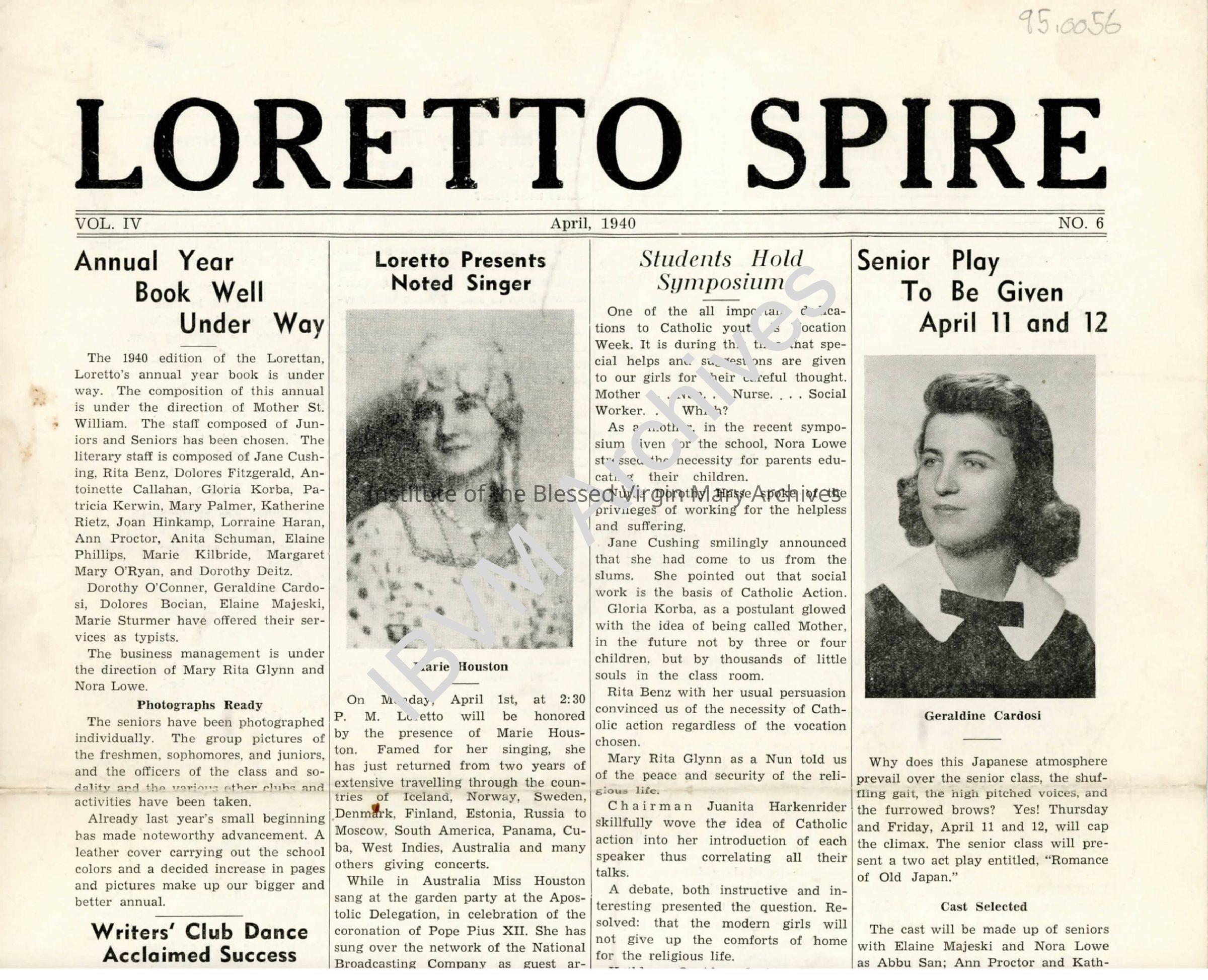 Loretto Spire, Volume IV No. 6, 1940: PDF, Watermarked