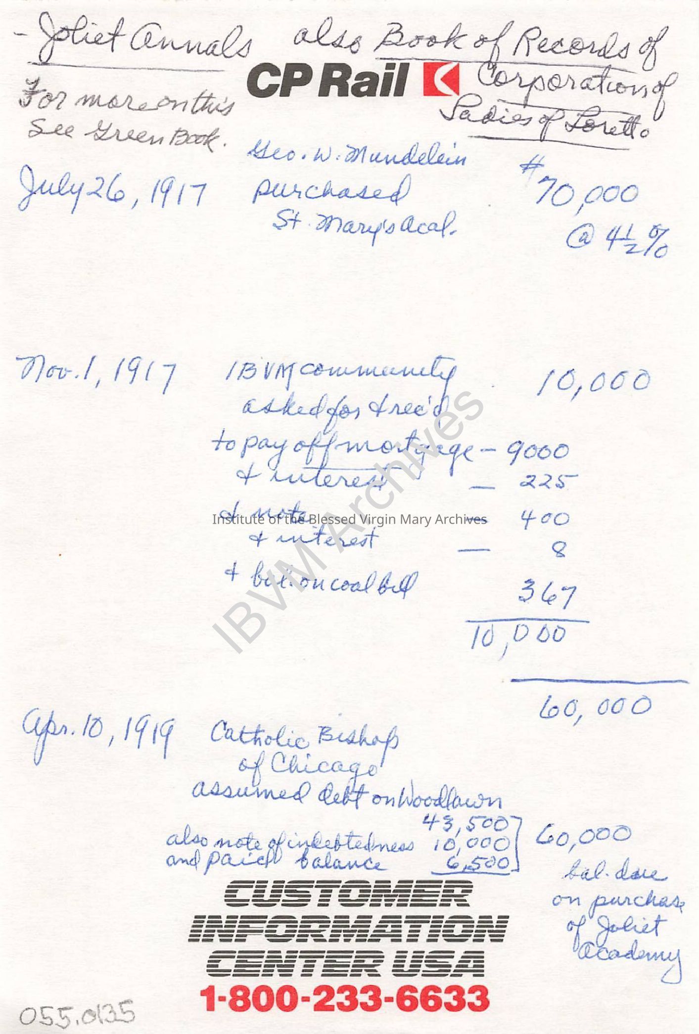 Notes on Joliet and Woodlawn: PDF, Watermarked