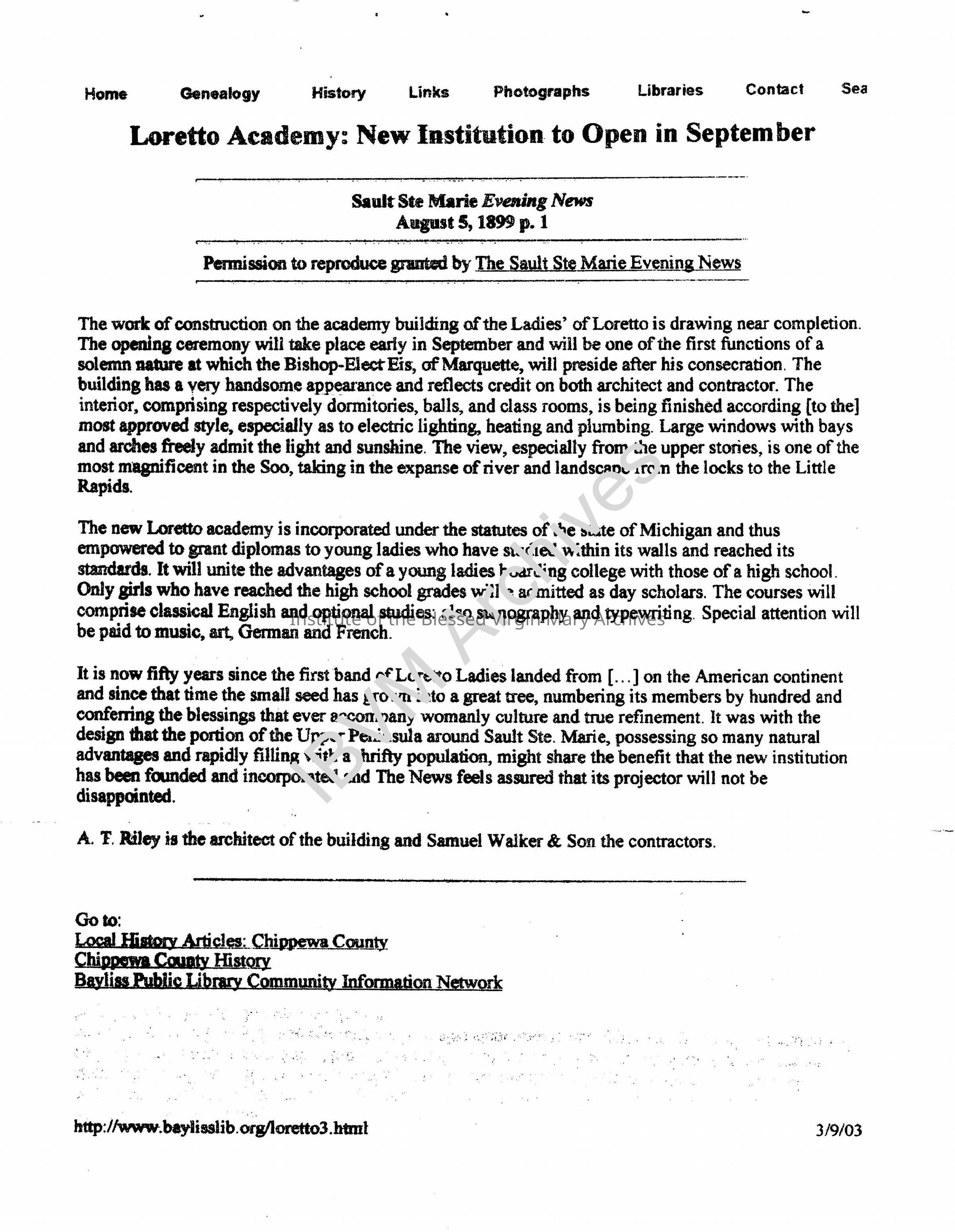 Sault Ste. Marie Newspaper Articles: PDF, Watermarked