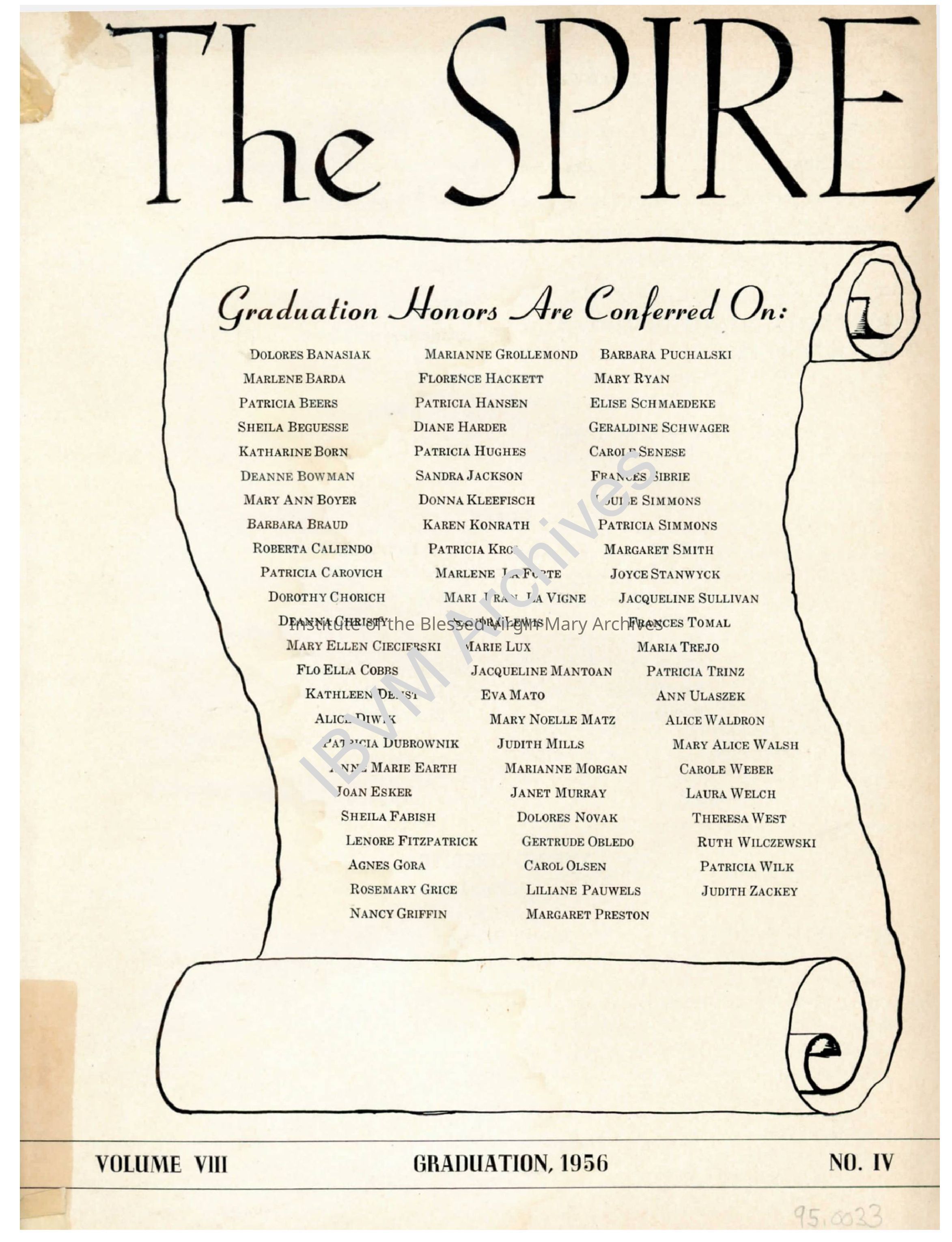 The Spire, Volume VIII No. IV, 1956: PDF, Watermarked