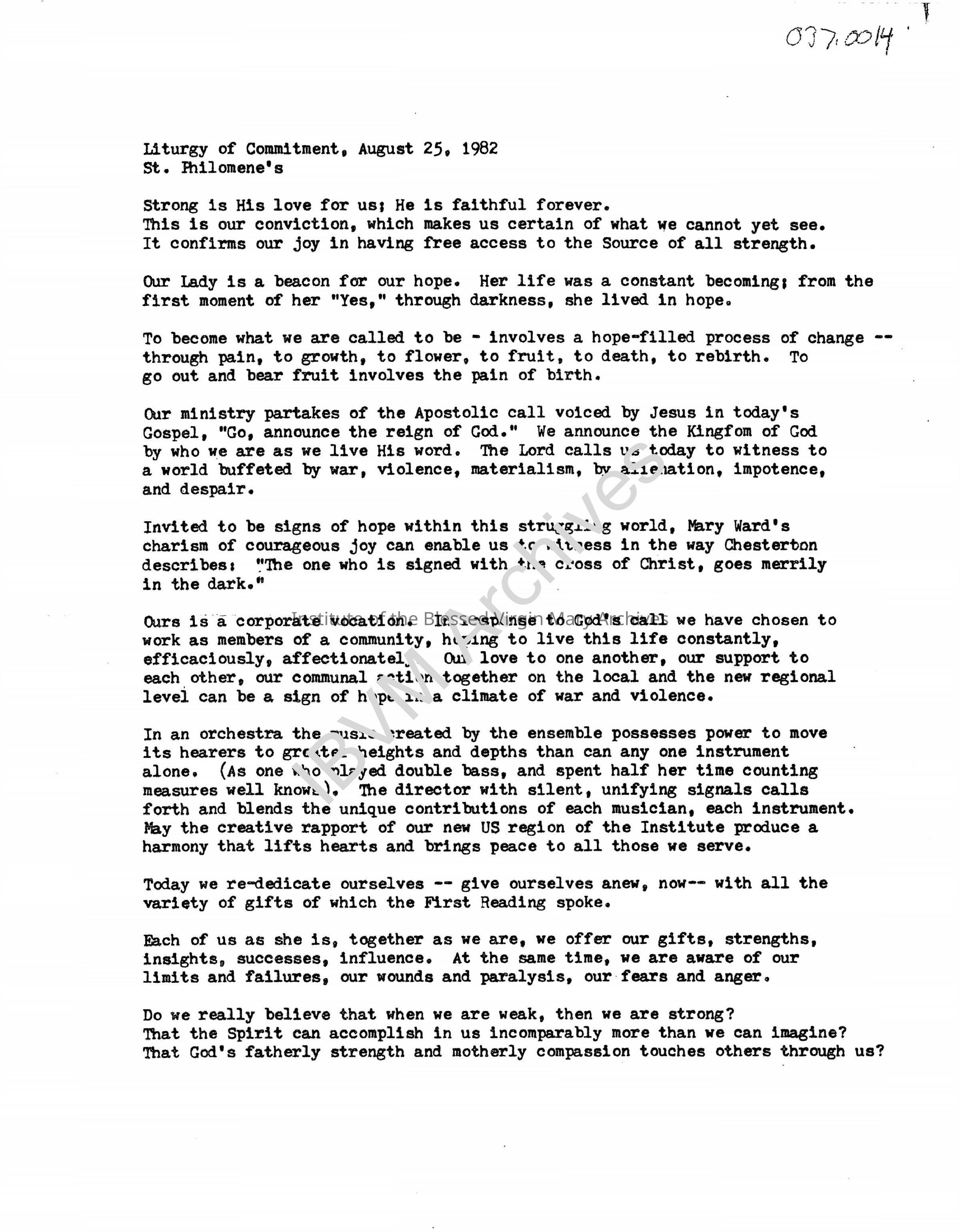 Liturgy of Commitment: PDF, Watermarked