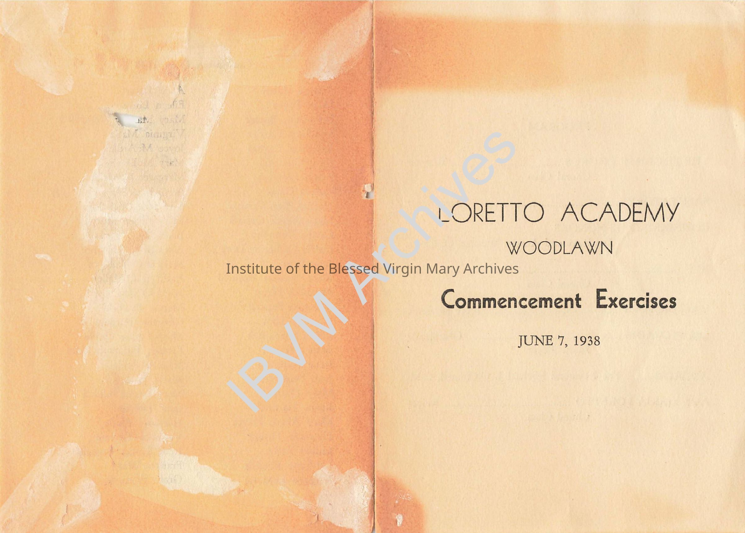 Loretto Academy Commencement Program, 1938: PDF, Watermarked