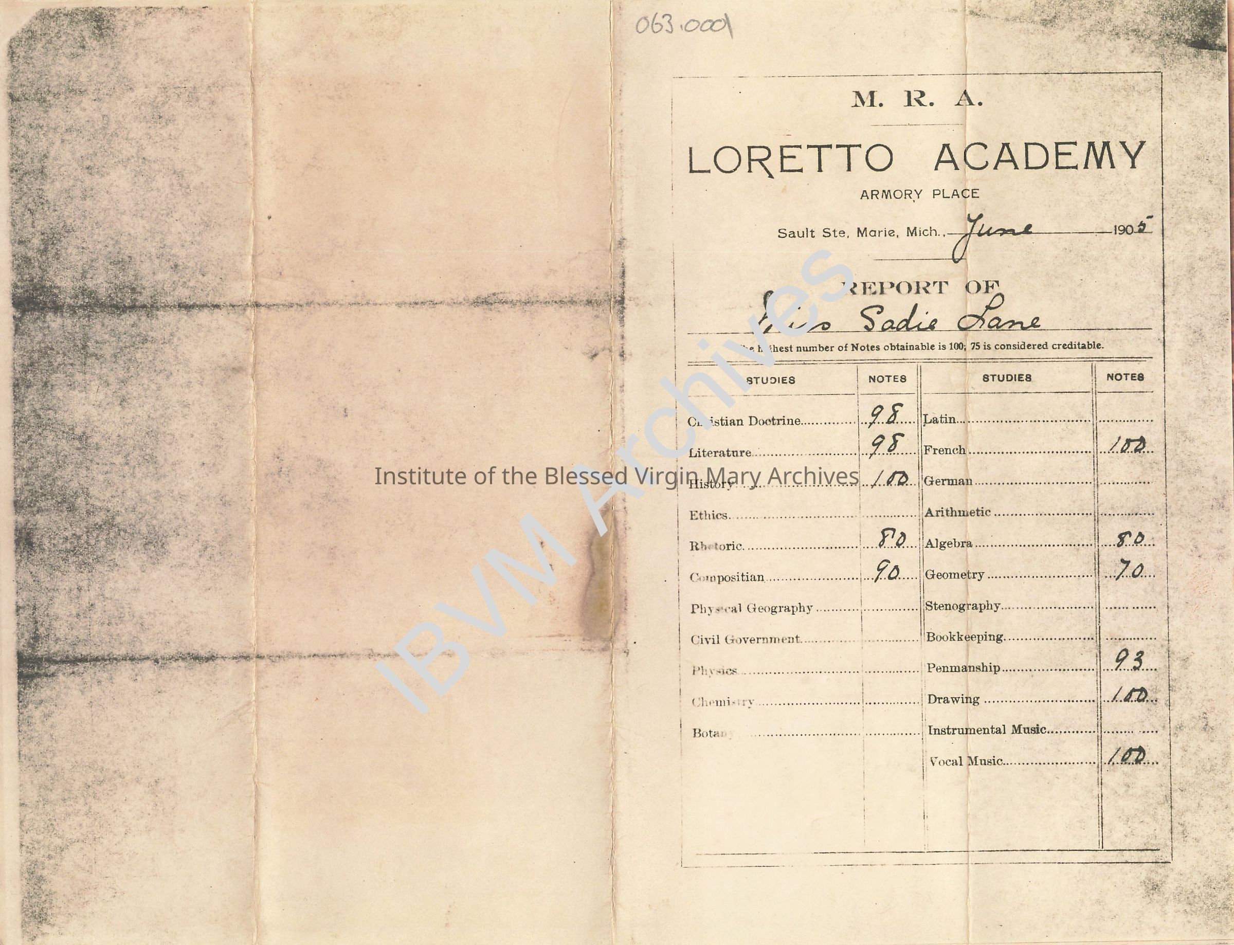 Loretto Academy Report Card: PDF, Watermarked