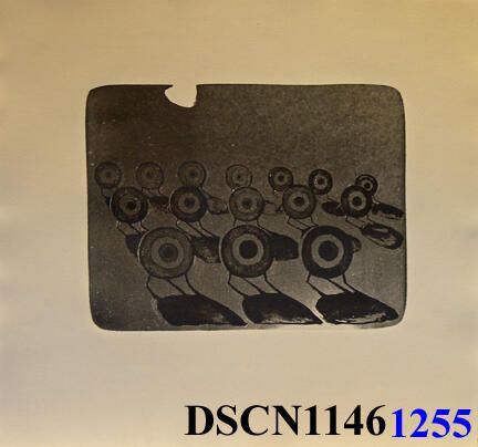15 Targets: The target images were made in lithograph washes on stone, and the gray overlay was rolled on when the stone had dried. Printed to the edge of the stone, so the chip in the stone's edge is visible. The white flare on the lower left is due to the roller leaving the surface. Fifteen (count them!) target arranged in a fantasy layout, one of the target series I was obsessed with in the mid and late 1960s.