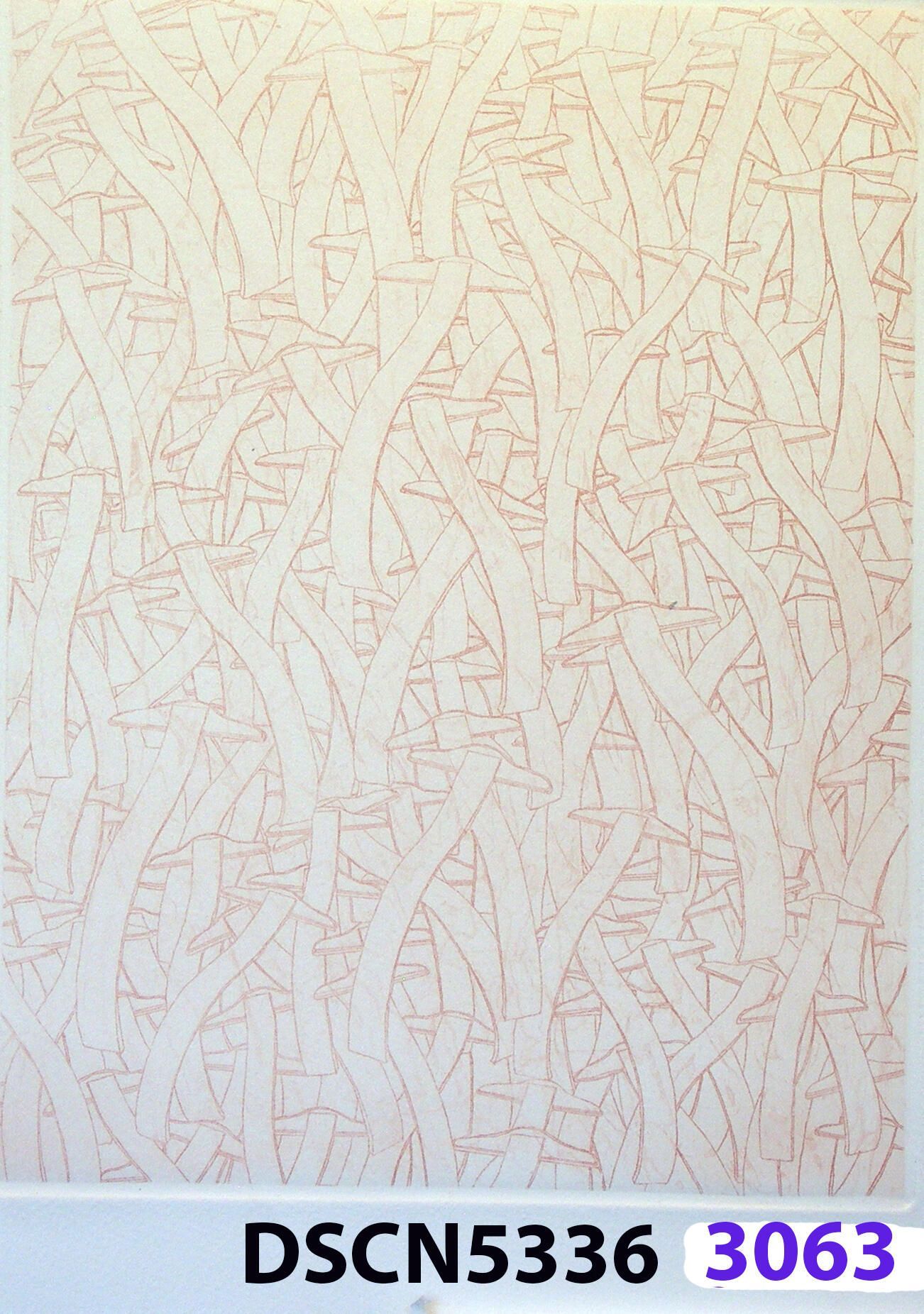 Wave Square School – variation: I was at a fish hatchery, and, looking in the water it was all dark. I thought, there are no fish!" I blinked, and all of a sudden I could see thousands of fishes. It was a school of fishes. Later, back in my studio I imagined thousands of wave squares in such a school. It inspired me to think of a moving image. For the spaceship crash series I was working on, in my imagination the camera zoomed in and resolved to show a school of wave squares, swimming like a school of fishes.