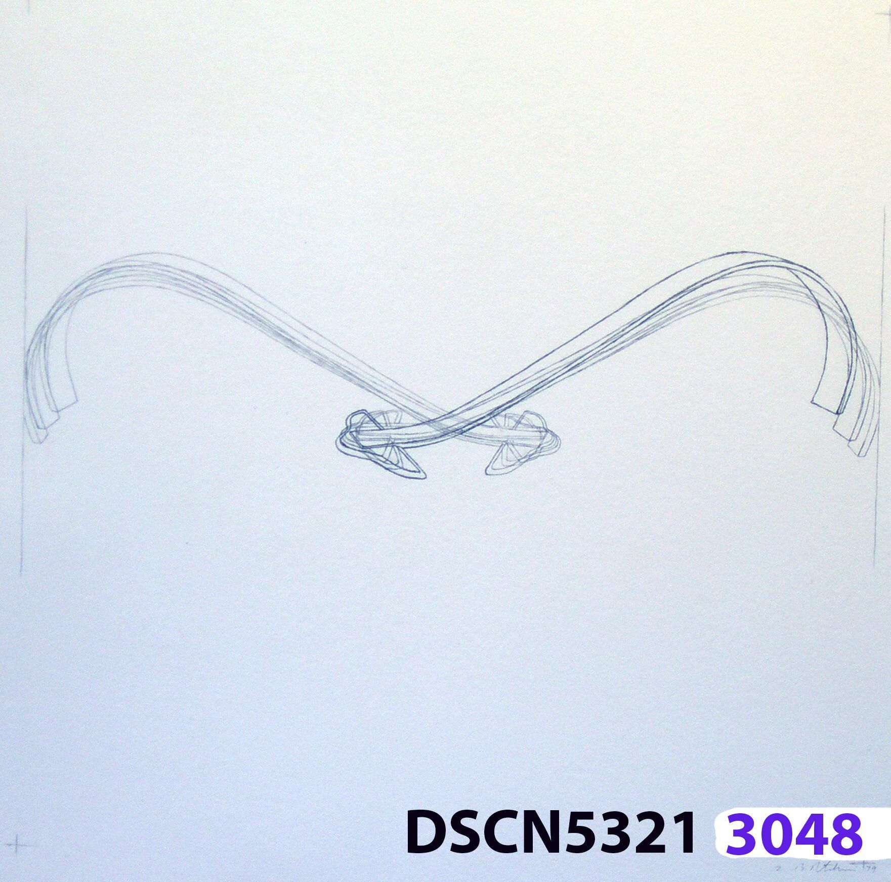 Wave Squares Composited: Number 2 of six drawings traced over computer printouts, using sharp graphite pencils in hardnesses in ascending order - such as No. 2B through No. 8H for each wave square in descending scale. The number given (#2) is to the left of the artist's signature, lower right, so small as to be almost unreadable.