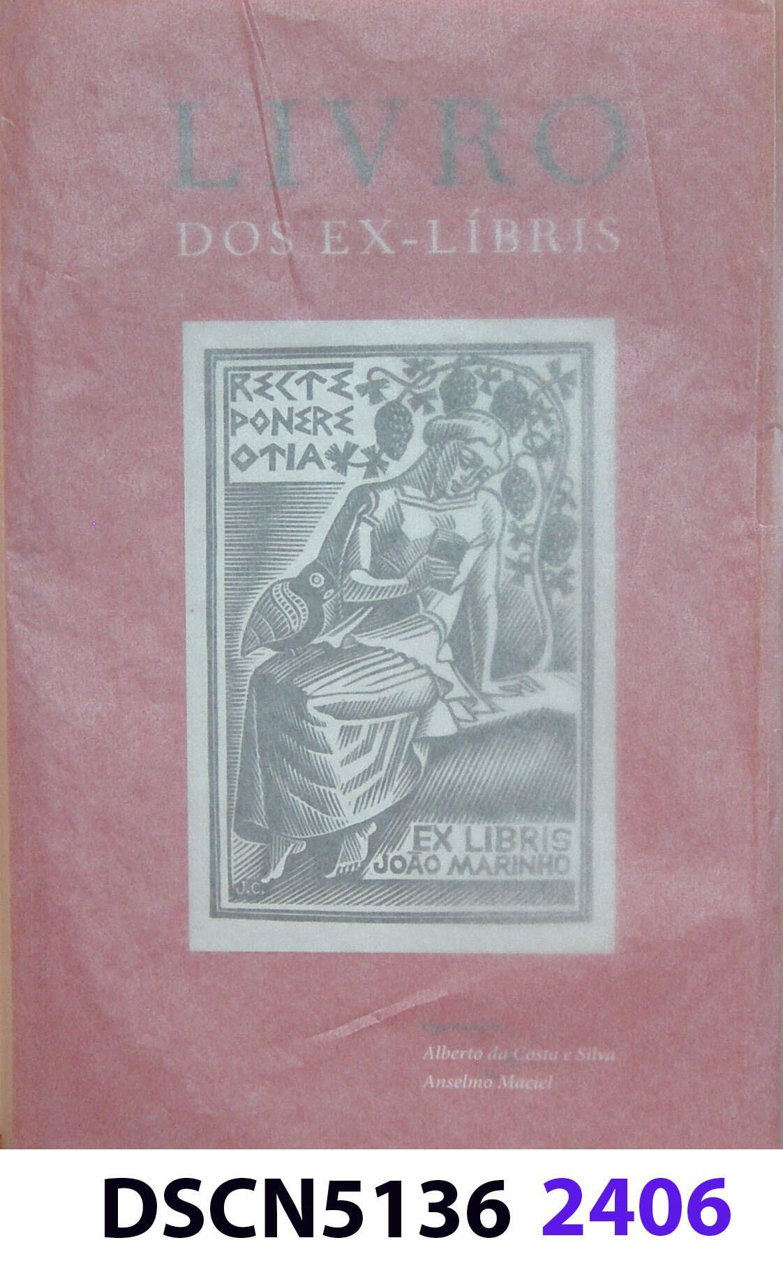 Livro dos Ex-Libris (Book of Ex-Libris): Picture book of ex-libris, the term meaning "From the library of ..." a gift from Cecilia Mattos, in Brazil, handed to Bill in 2016 when she and her husband came to the USA to take in the Southern Graphics Council International Conference. She bought a Halfwood press from Bill in 2012 and became a fast friend, exchanging many emails and ideas. Ex Libris is a passion of Cecilia's and this book has hundreds of example of small prints which had been made or commissioned for owners of libraries. They are usually pasted in to the front of books and thus make the book more valuable because of the notable association with the owners' name and legacy.
