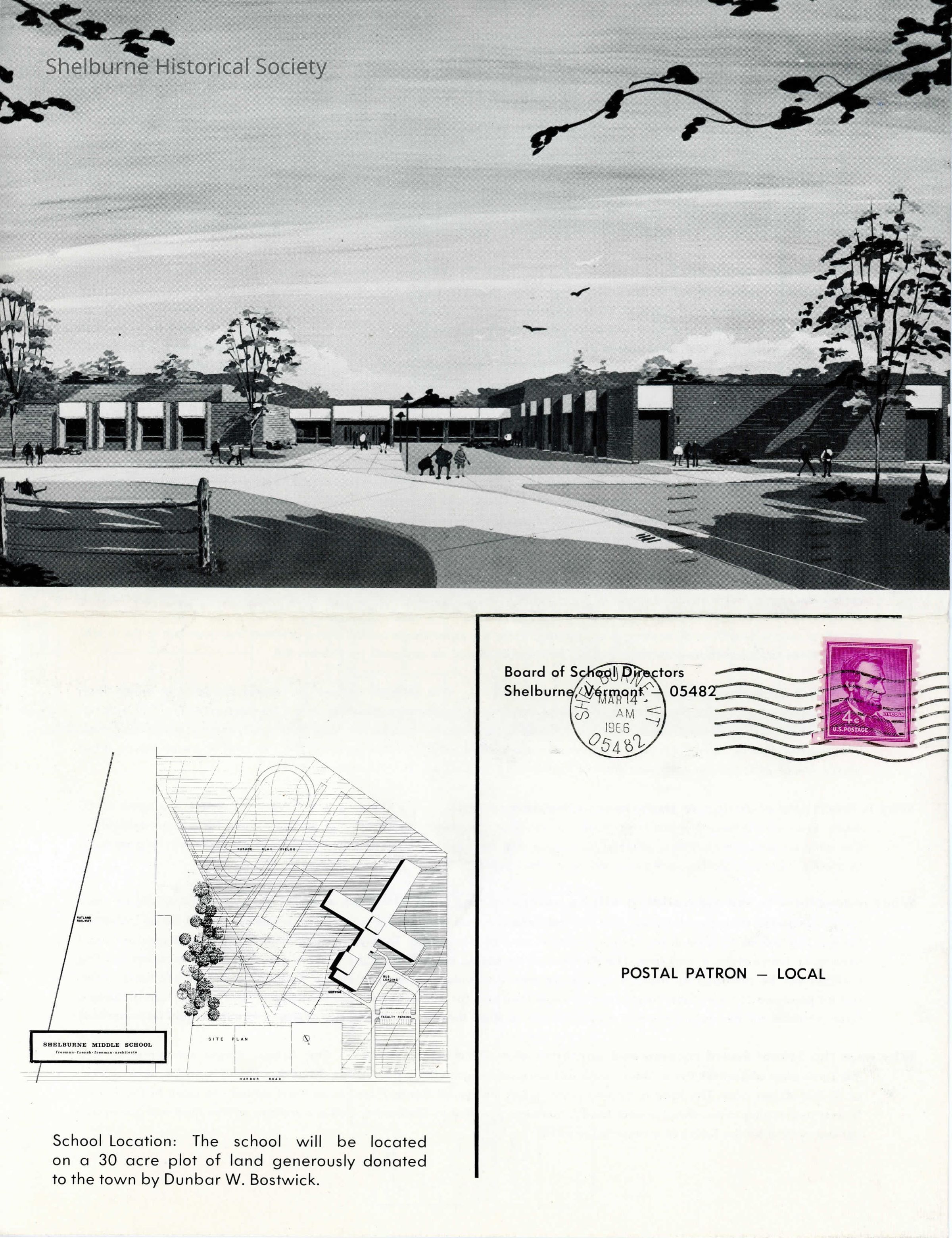 Mailer Information Proposed Construction of Shelburne Middle School 1966