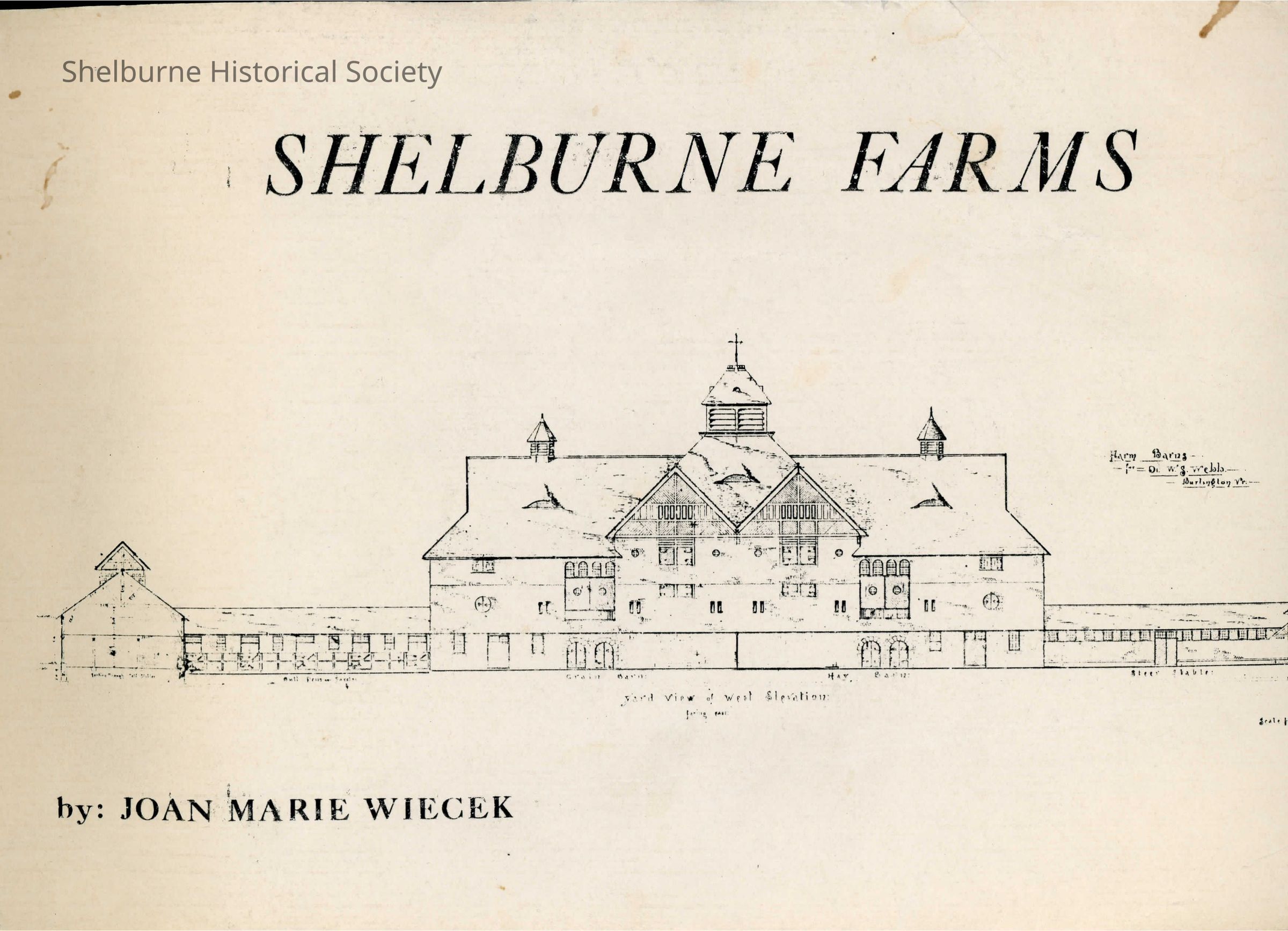 Shelburne Farms: An Historical Study of a 19th Century Agricultural Estate cover page