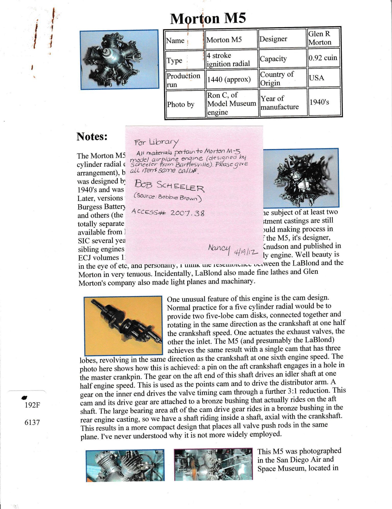 Bob Scheeler and Glen Morton Documents