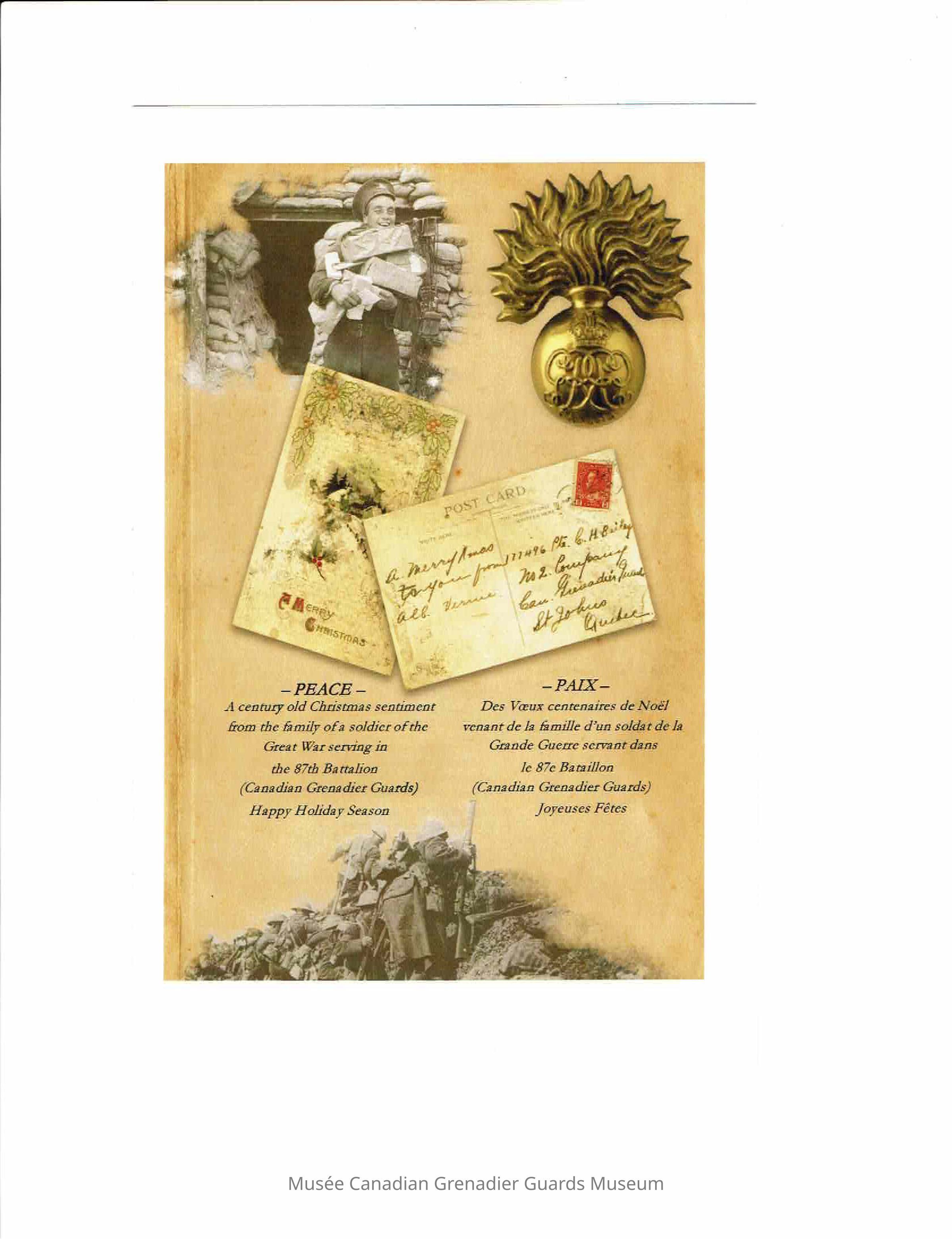 2021 Canadian Grenadier Guards Holidays and Christmas Card as issued by Lt.-Col. Commanding Lieutenant Colonel Jose Nunez, MMM, CD, AdeC (2021-Prese