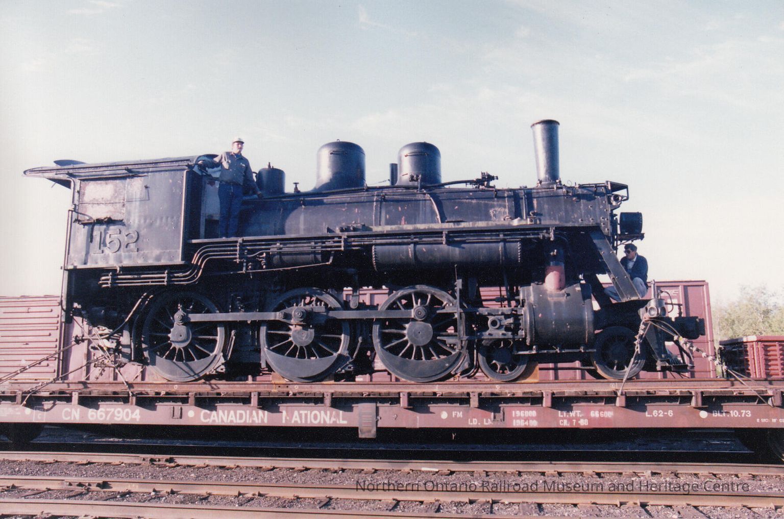 Photograph - Canadian National Steam Locomotive 152 being transported ...