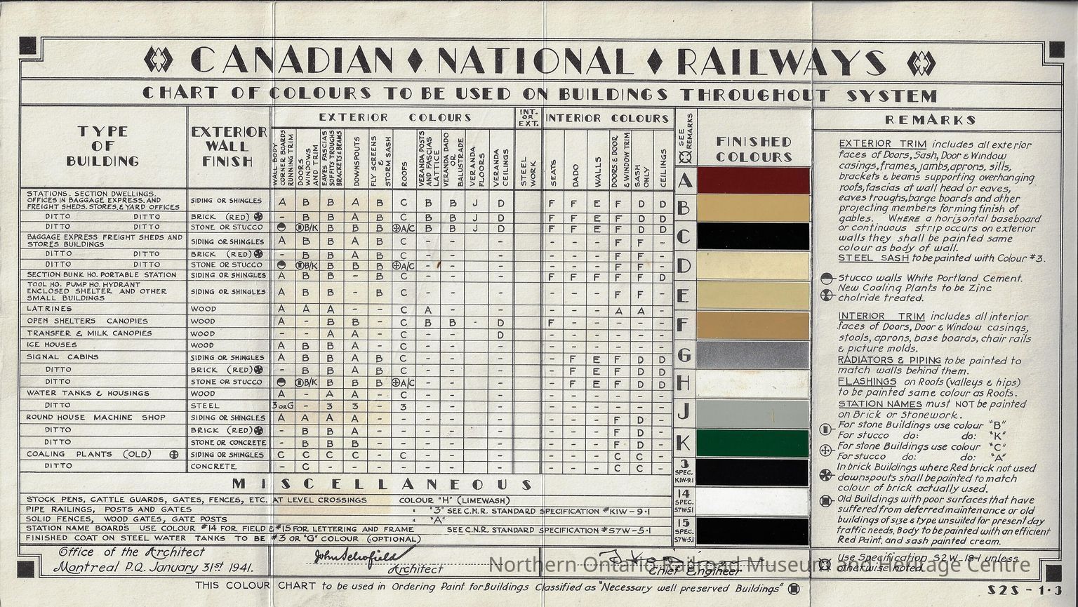 Canadian National Railways Building Colours Pamphlet
