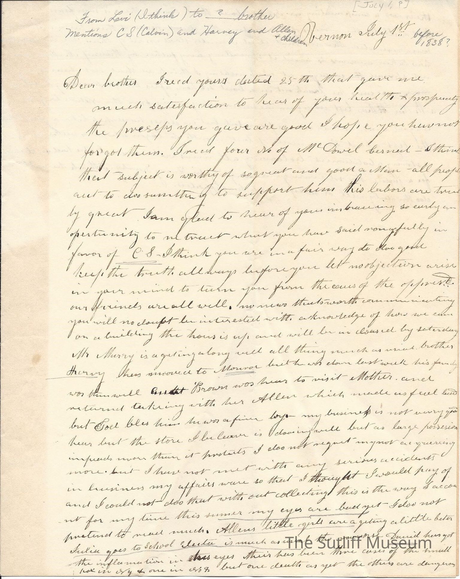 Sutliff Family Letter Collection