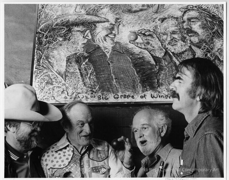 Untitled (Rene with R. Hudson, R. Arneson, and W. T. Wiley)