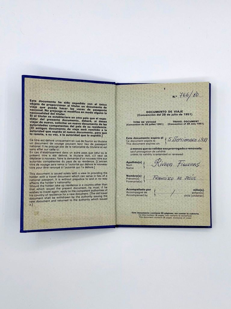Refugee travel document (1951 Convention "Geneva passport"), issued by Spain to Francisco de Jesús Rivera Figueras (Paquito D'Rivera) - Image 2