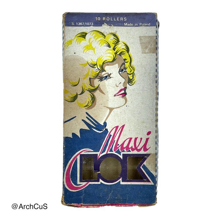 "CLOK" (Maxi) hair-roller box, 10 rollers — empty