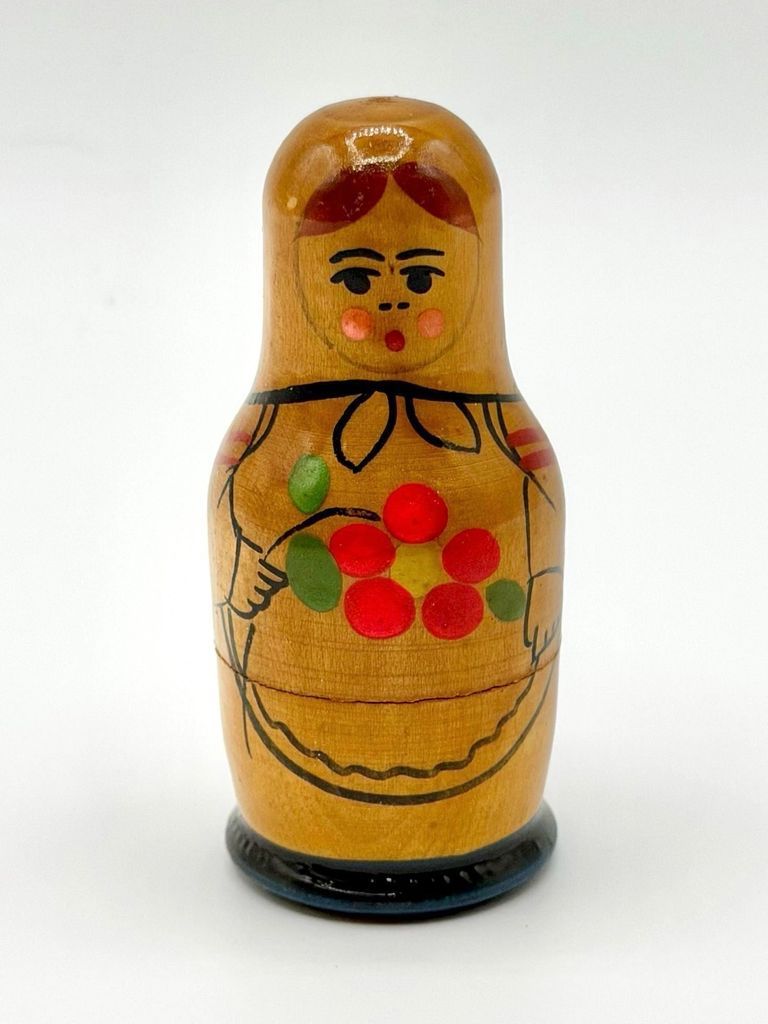 Matryoshka nesting set (3 pieces), Semyonov Style — floral-apron type - Image 2