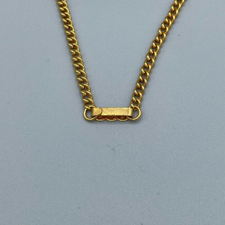 Bead Necklace with Gilt-Metal Curb Chain and Scroll Spacers - Image 4