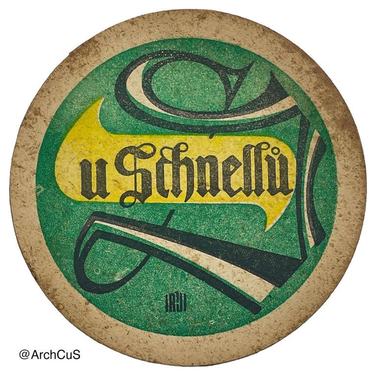 Beer Coaster — Restaurant "U Schnellů" (Prague)