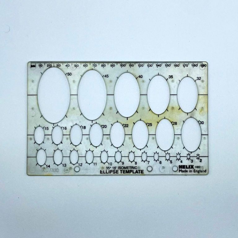 Isometric ellipse drafting template (Helix H82)