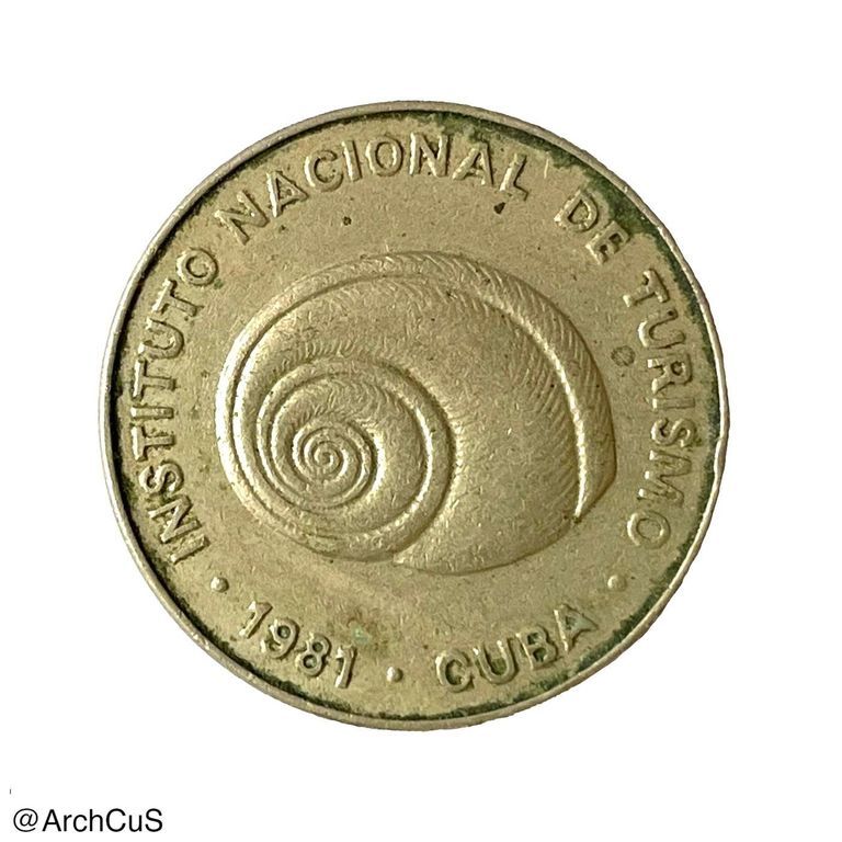 Cuba INTUR 5‑centavos tourist coin, 1981 (Polymita snail) - Image 3