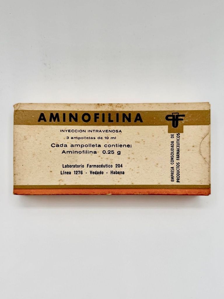 Aminophylline injectable ampoules, boxed