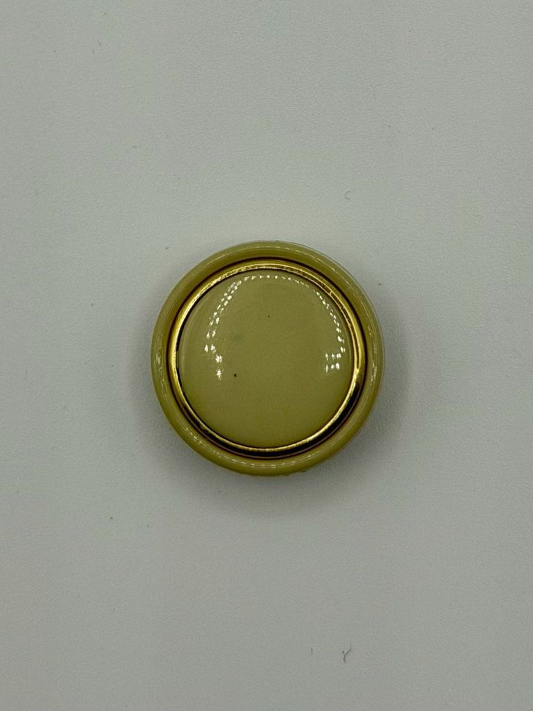 Set of Six Round Shank Buttons — Green with Gold-Tone Rim - Image 4