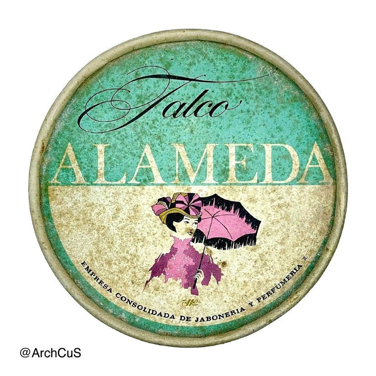 "Alameda" talcum-powder box