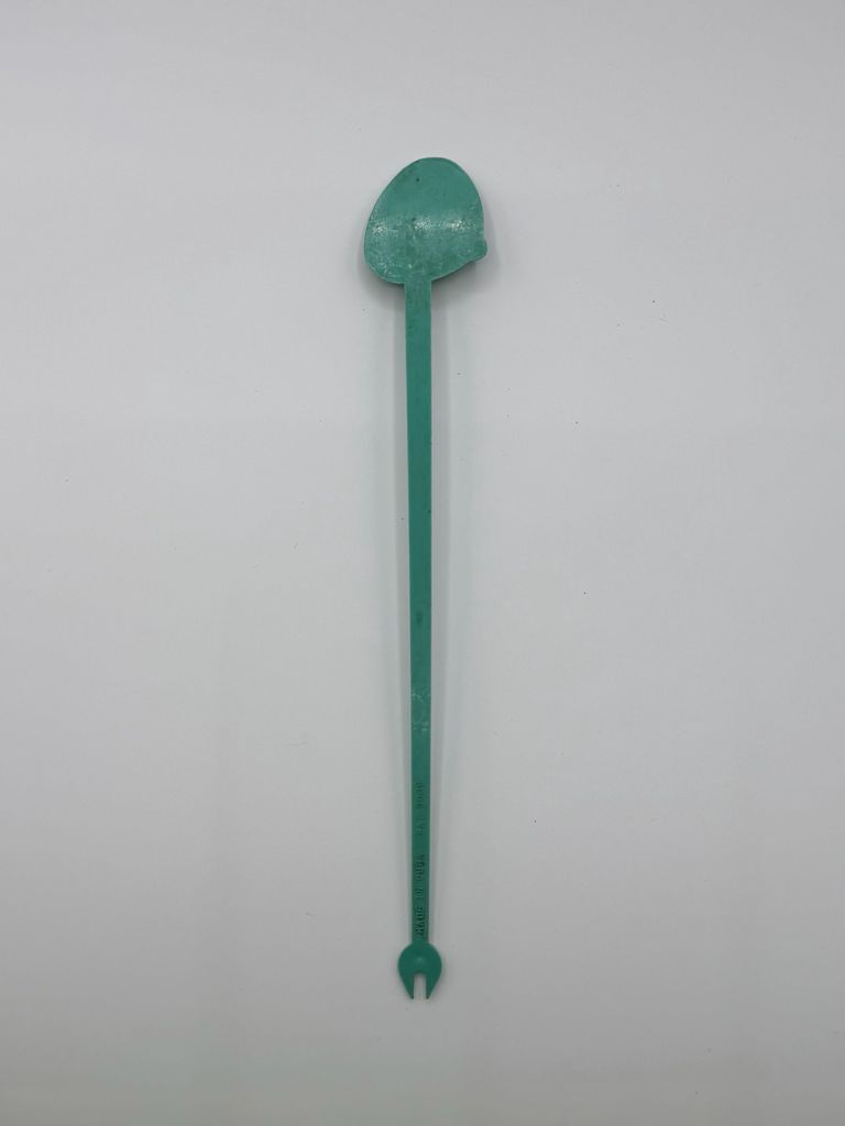 Drink stirrer with halved-citrus (lime) finial ("MADE IN CUBA — PAT. 5008") - Image 2