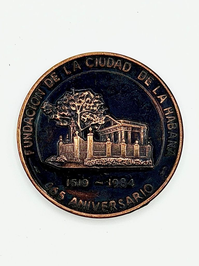 Bronze commemorative medal, 465th anniversary of the founding of Havana (1519–1984) — Museo de la Ciudad / Oficina del Historiador