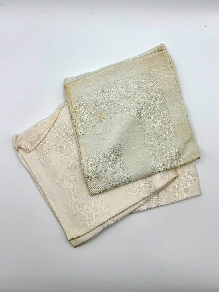 Set of Three Damask Dinner Napkins