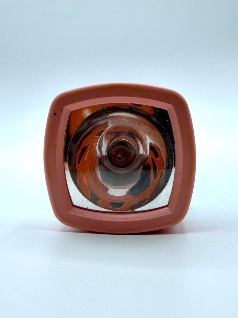 Pocket flashlight (torch) — marbled blue plastic with pink bezel - Image 4