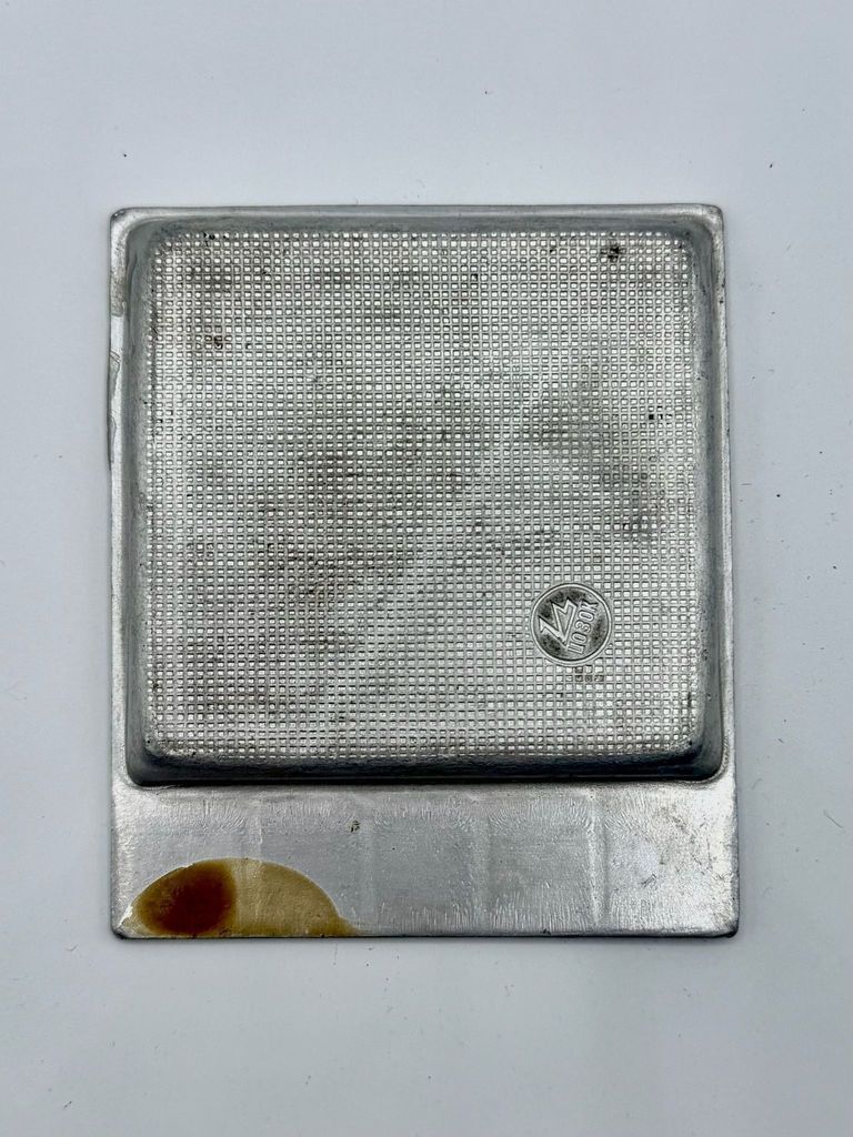Soviet aluminum desk tray / memo holder with telephone-information pictograms - Image 2